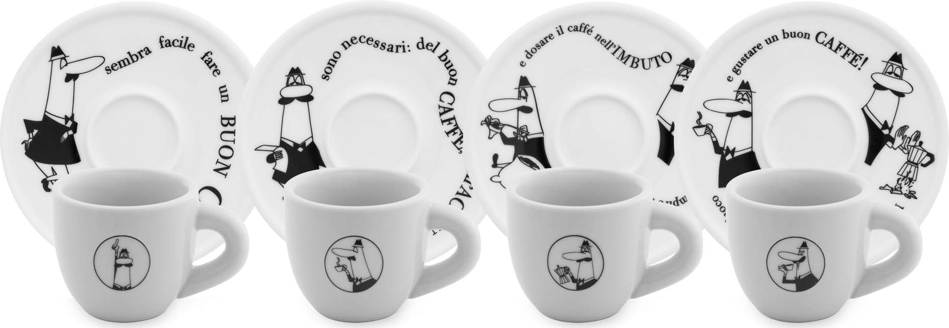BIALETTI Espressotasse "Carosello" mit dem unverwechselbaren Bialetti-Männc günstig online kaufen