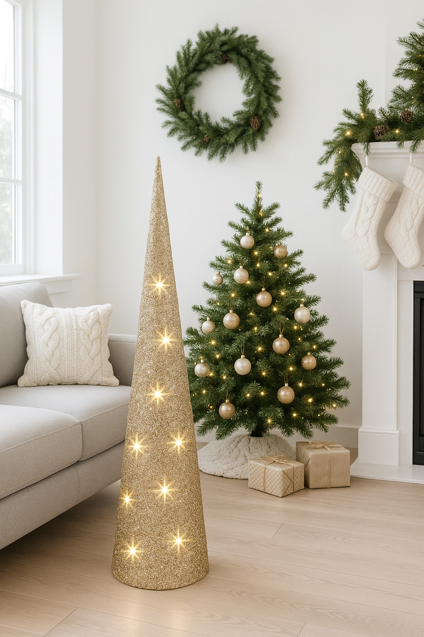 I.GE.A. LED-Dekofigur »LED-Pyramide« Tannenbaum Baum batteriebetrieben warmweiß Weihnachtsdeko innen