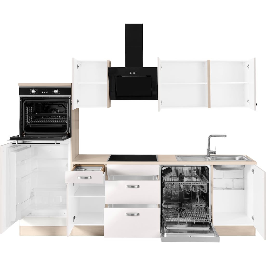 OPTIFIT Küchenzeile »Faro mit Hanseatic E-Geräten«, Breite 270 cm, Türanschlag wechselbar