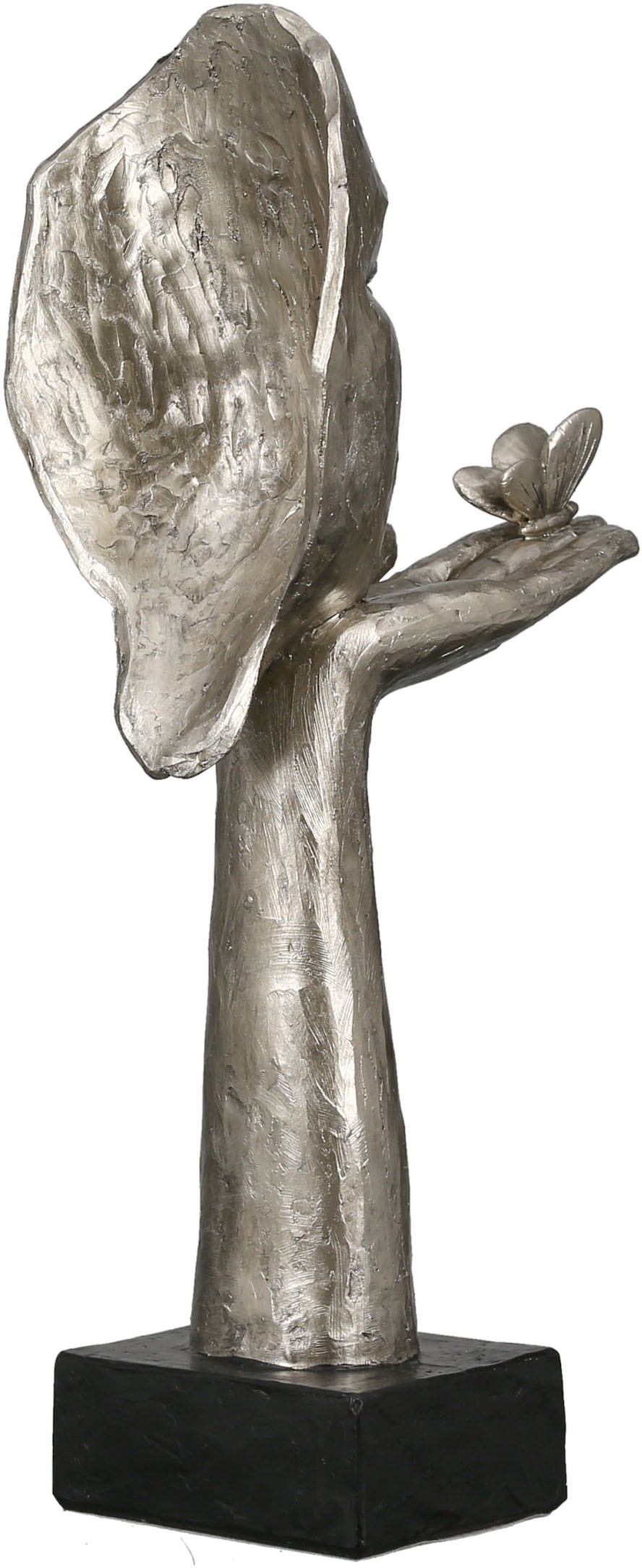 GILDE Dekofigur »Skulptur Desire, antikfinish«, silberfarben, Polyresin