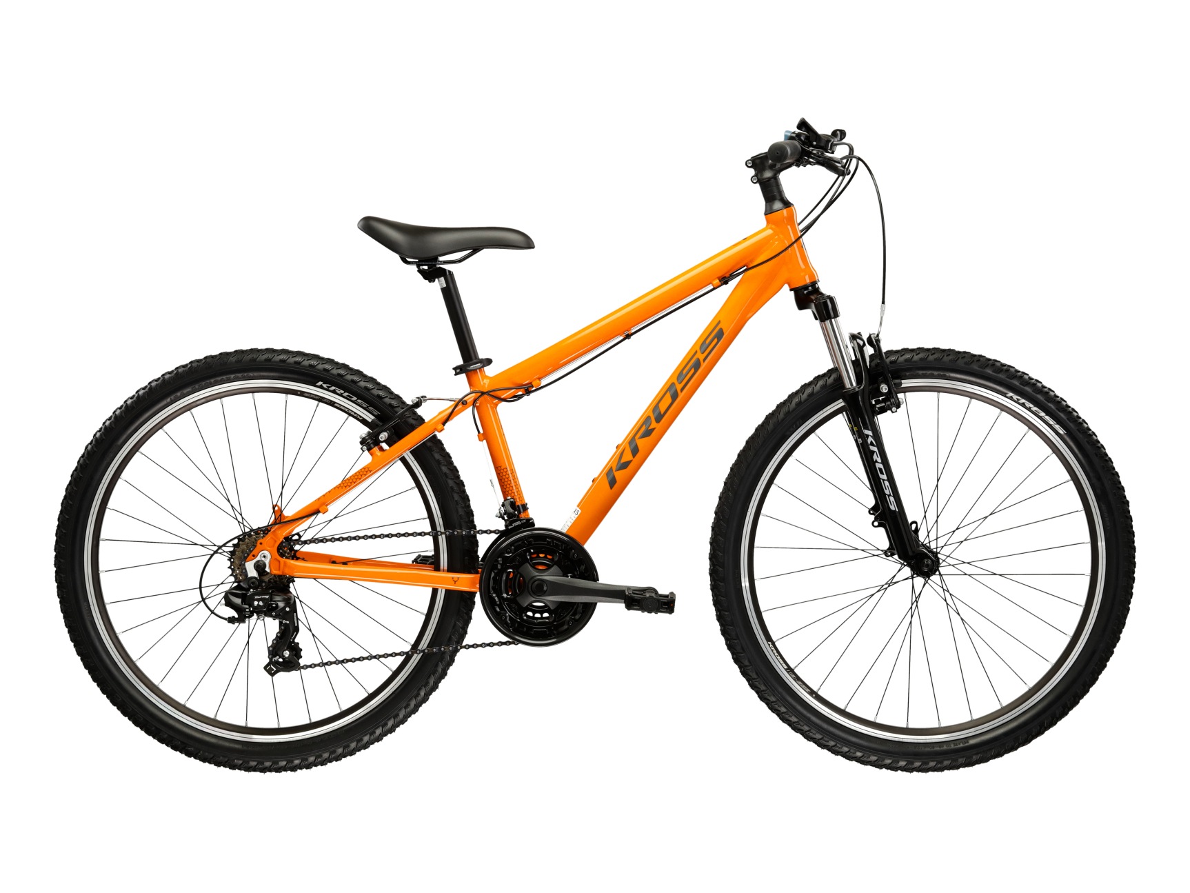 KROSS Mountainbike "KROSS Mountainbike Hardtail 26" Hexagon 1.0 orange 21 Gänge", 43cm, 26 Zoll (66,04cm) hinten: 26 Zoll (66,04cm)orange, schwarz,