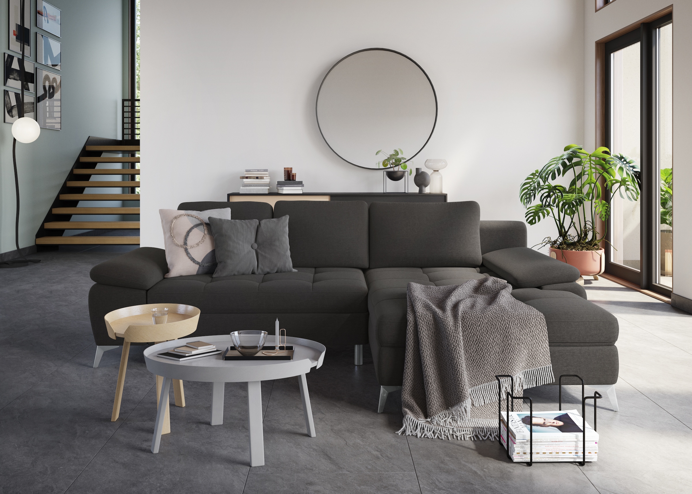 sit&more Ecksofa »Latigo L-Form«, mit Recamiere, wahlweise mit Bettfunktion und Bettkasten