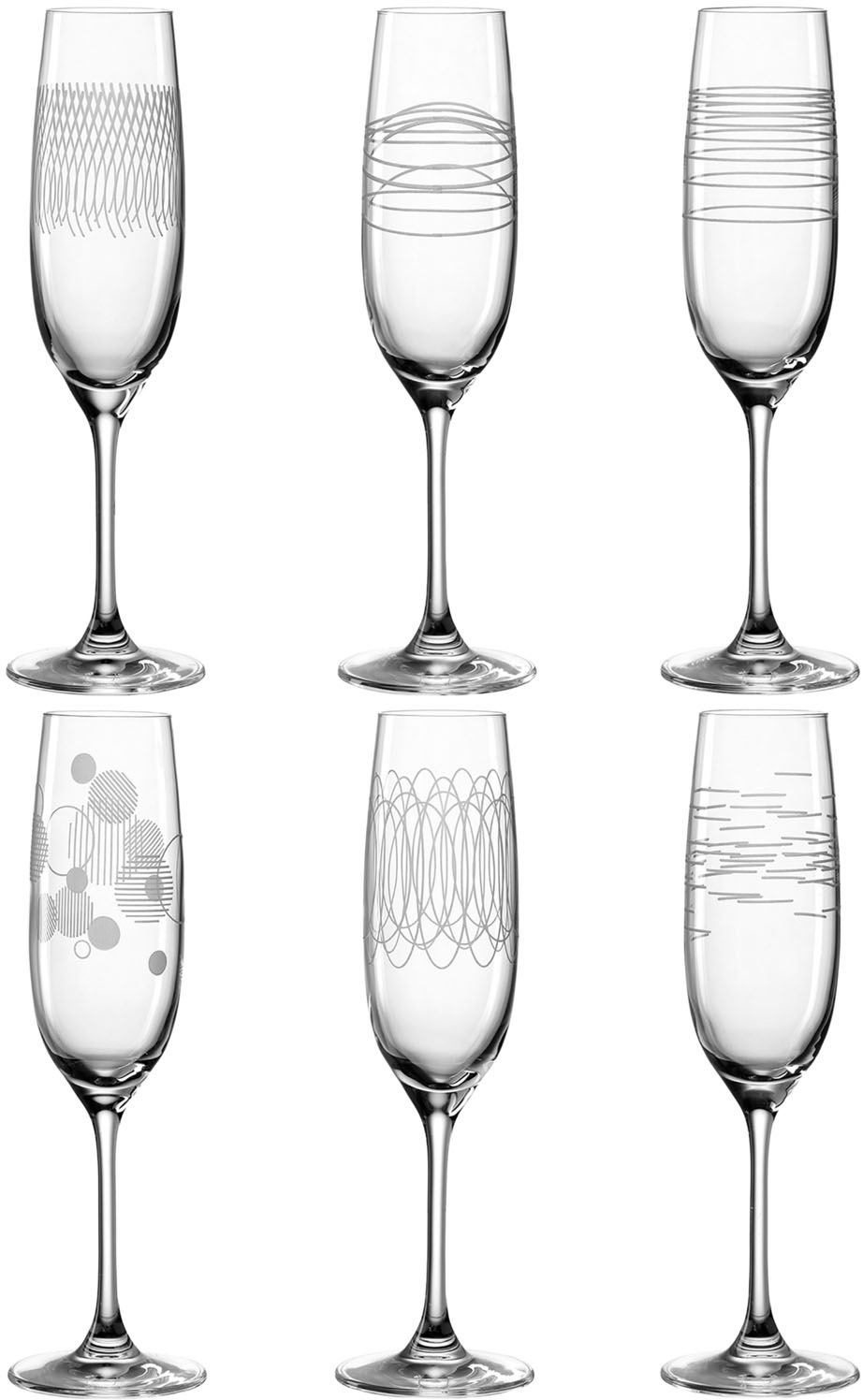 Sektglas »CASELLA«, (Set, 6 tlg.), 190 ml, mit Diagravur, 6-teilig