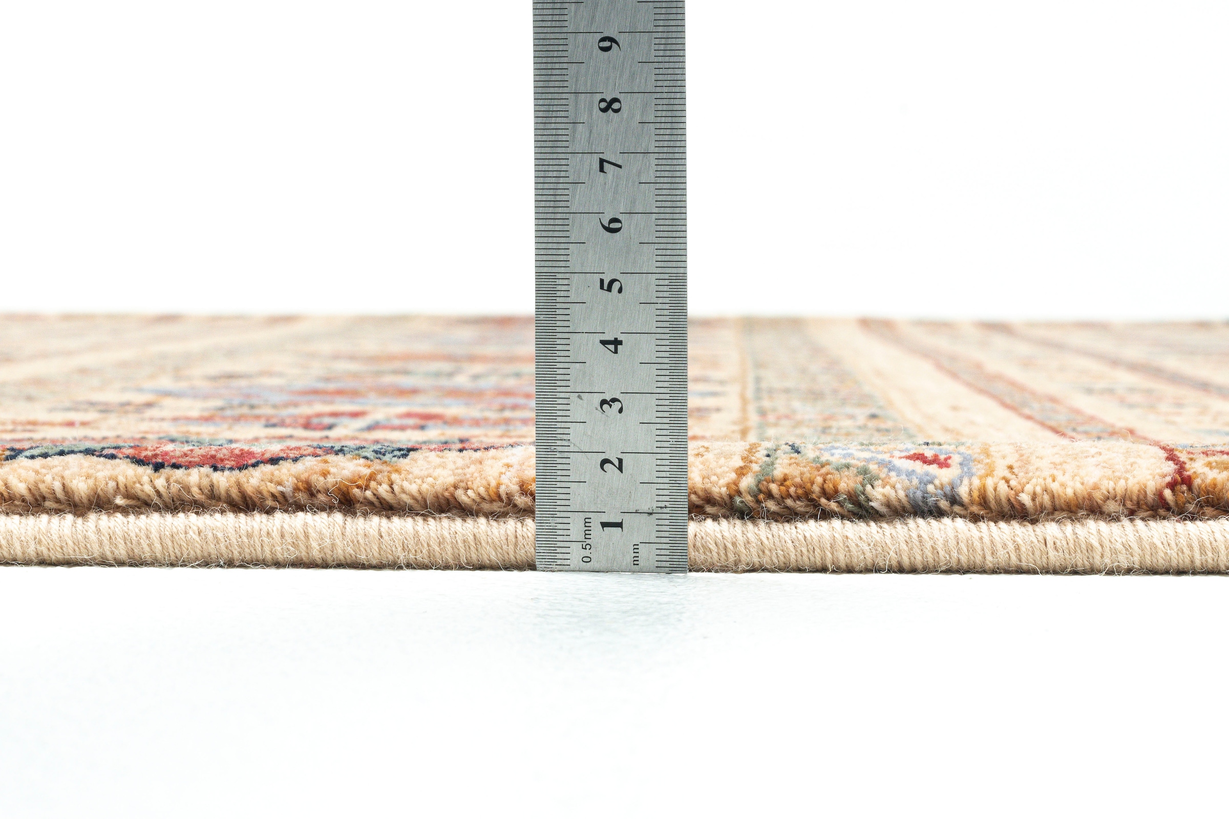 THEKO Wollteppich »Saharna 7684«, rechteckig, 12 mm Höhe, Kurzflor, Orient Optik, reine Wolle, mit Fransen, Wohnzimmer