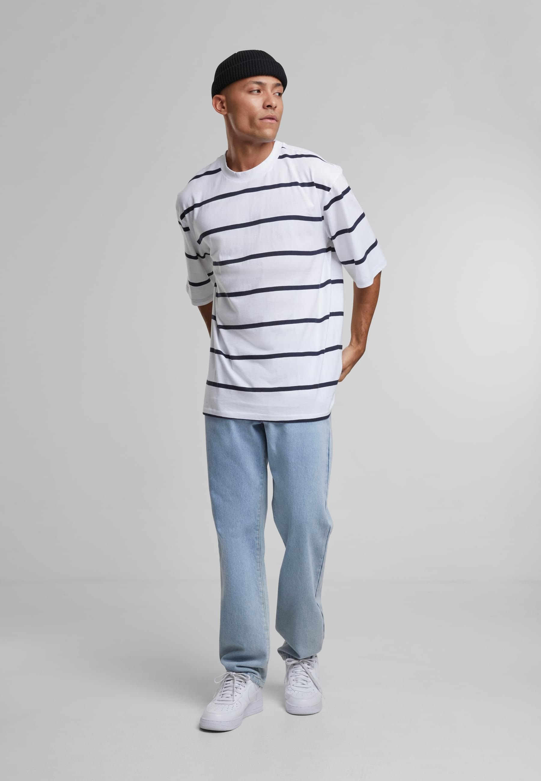 URBAN CLASSICS T-Shirt »Urban Classics Herren Oversized Sleeve Modern Stripe Tee«, (1 tlg.)