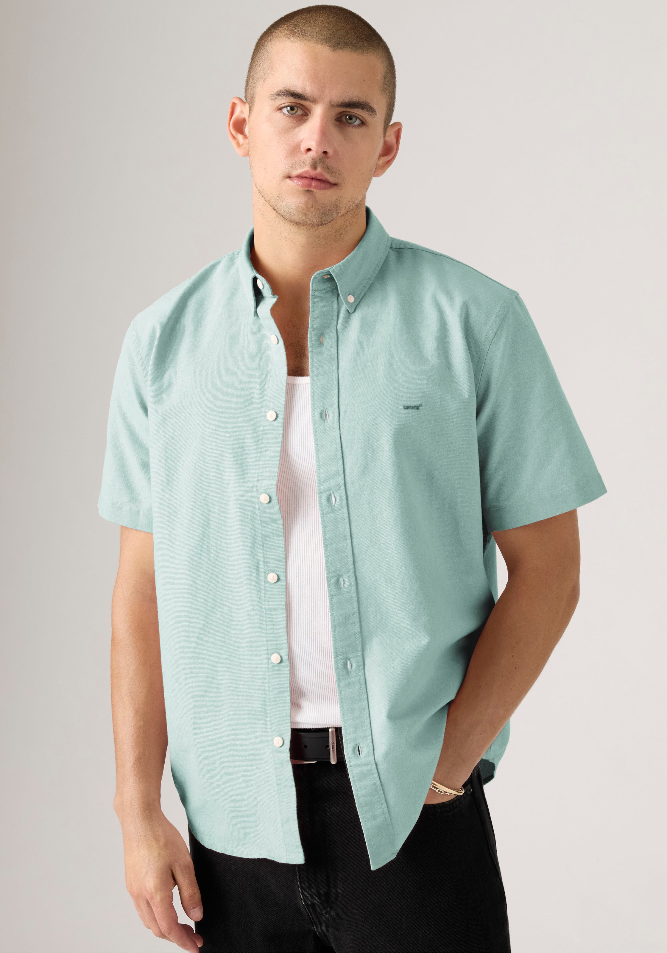 Levi's® Kurzarmhemd »SS AUTHENTIC BUTTON DOWN« mit kleiner Logostickerei auf der Brust