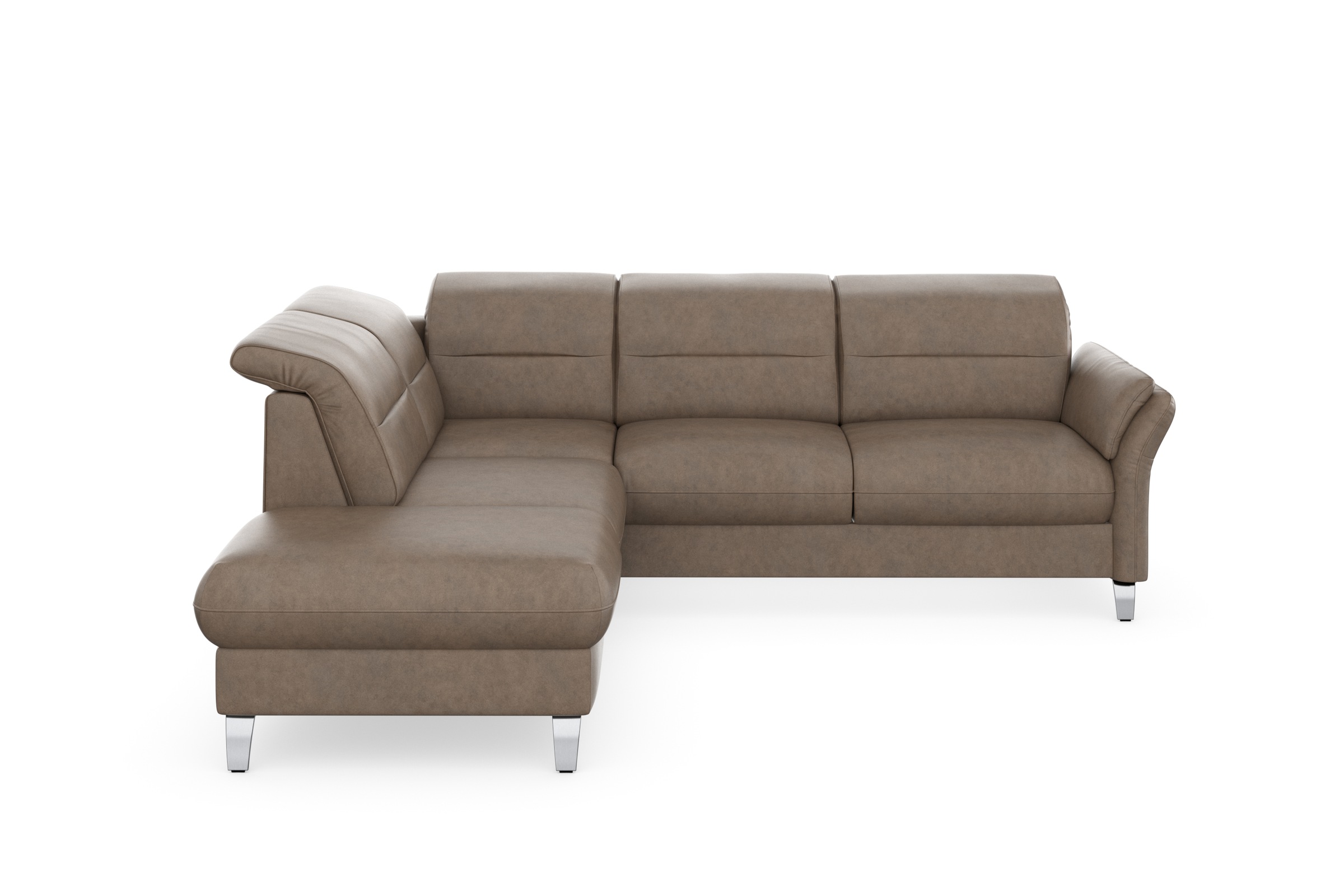 sit&more Ecksofa »Grenoble L-Form mit Federkern«, wahlweise mit Bettfunktion, Bettkasten, Arm- und Kopfteilverstellung