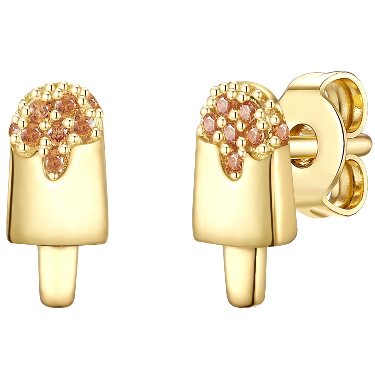 Mädchen Paar Ohrstecker "Set: LLL21", 8,9,mit Zirkonia, Silber 925 (Sterlingsilber), gelb, GLANZSTÜCKE MÜNCHEN, Silber 925 (Sterlingsilber),