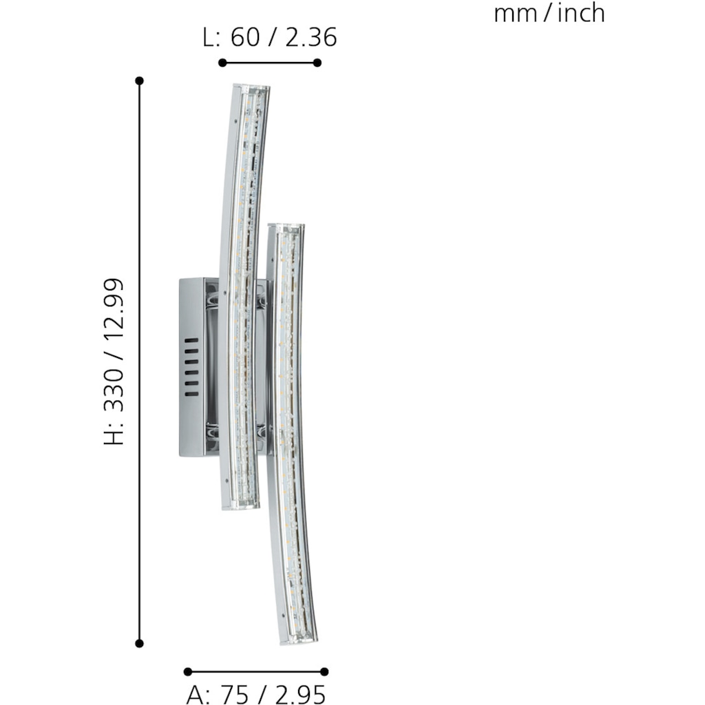 EGLO LED Wandleuchte »PERTINI«, 2 flammig-flammig