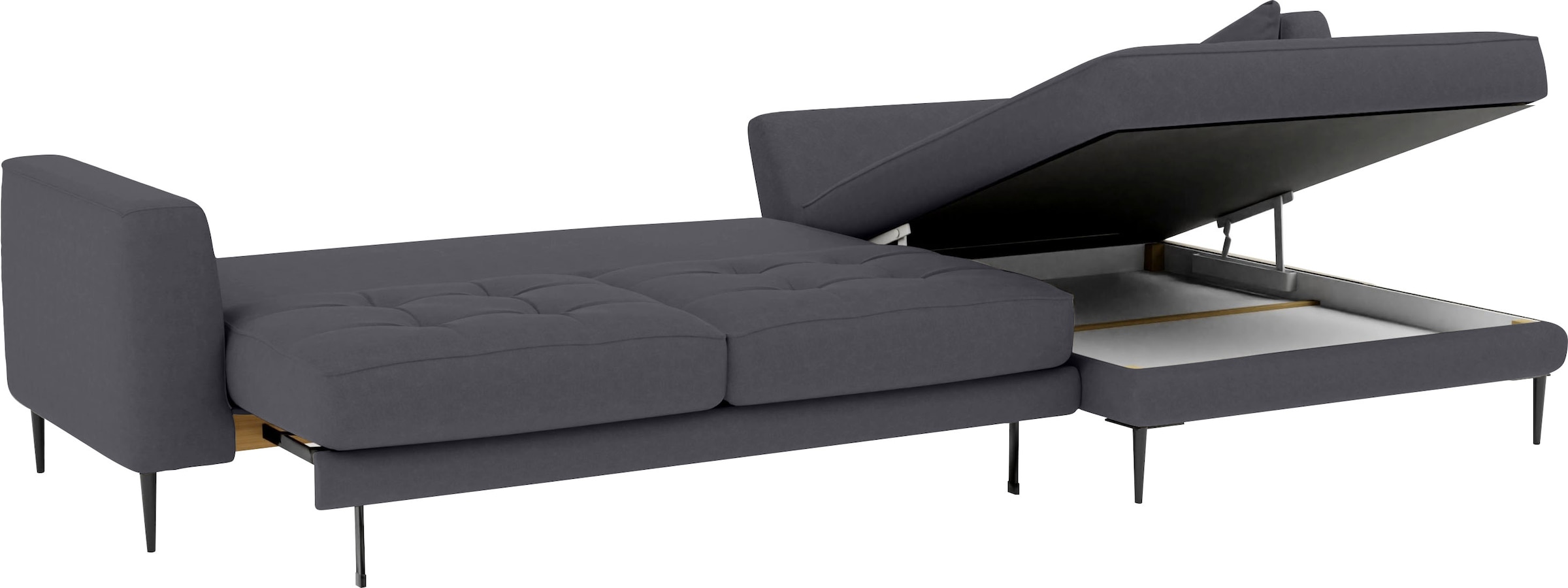 TRENDMANUFAKTUR Ecksofa »Luzi, wahlweise mit Schlaffunktion & Bettkasten. OTTOs Choice, L-Form«, Designsofa mit tollem Sitzkomfort, Metallfüße schwarz, Breite 280 cm