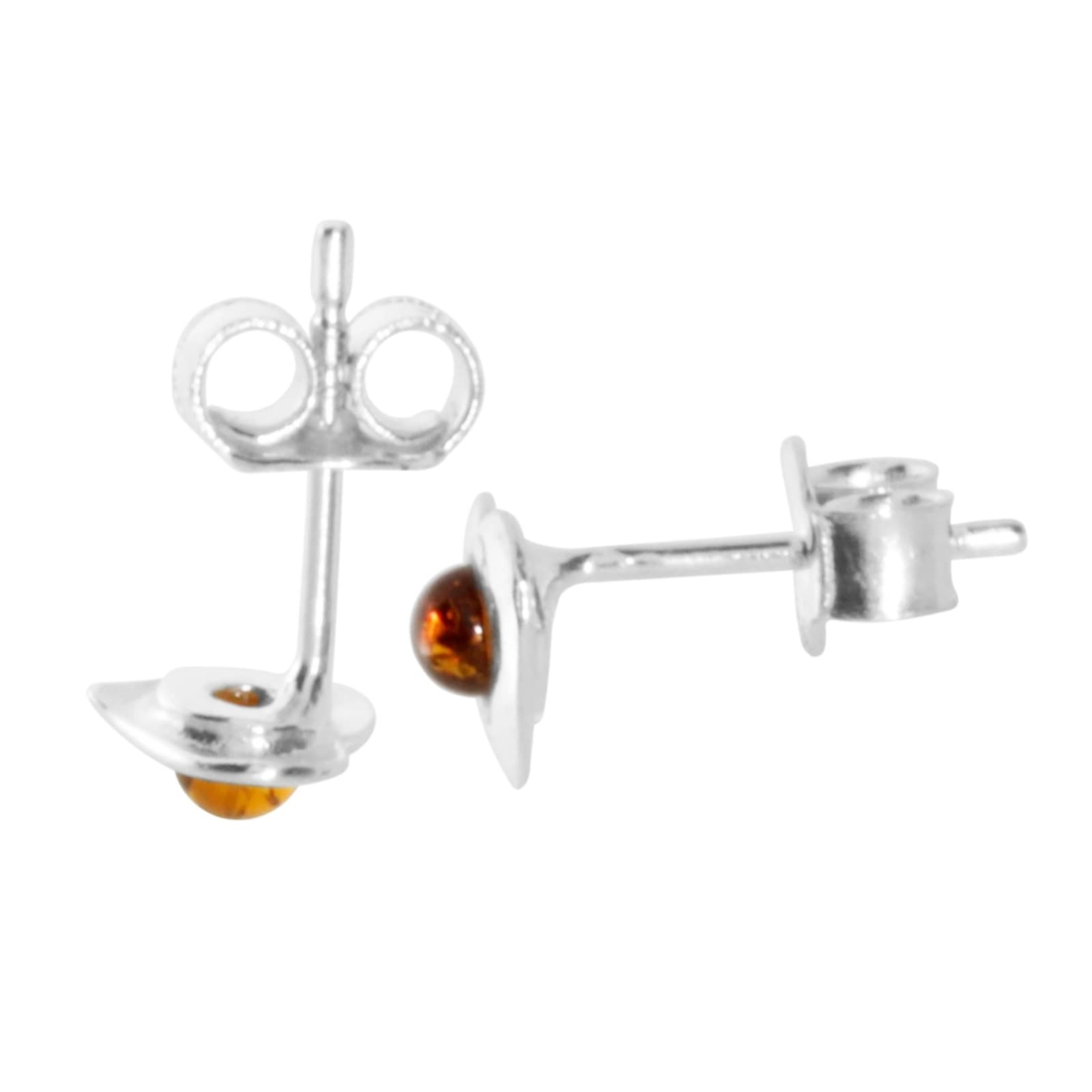 OSTSEE-SCHMUCK Paar Ohrstecker »- Herz - Silber 925/000 - Bernstein«