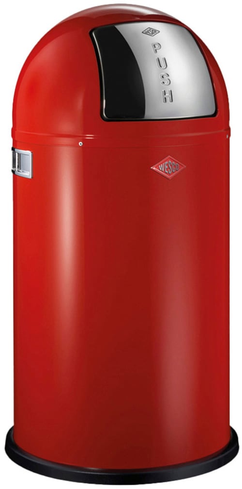 WESCO Mülleimer "Pushboy", B/H/T: 40cm x 75,5cm x 40cm, 50 l, rot, Küche, Mülleimer, Abfallsammler, 50 Liter