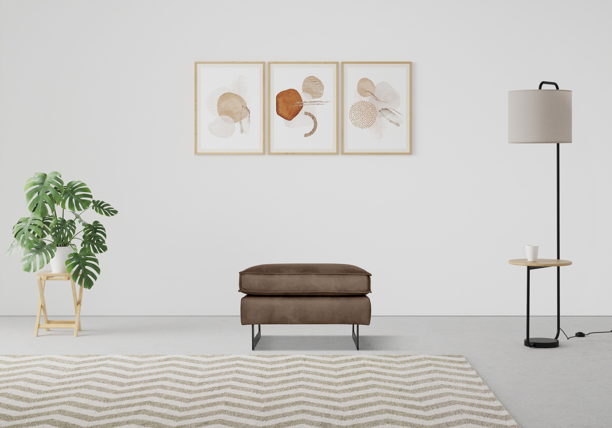 Home affaire Polsterhocker "Pinto" mit Keder, Metallfüßen und auch in Cord günstig online kaufen