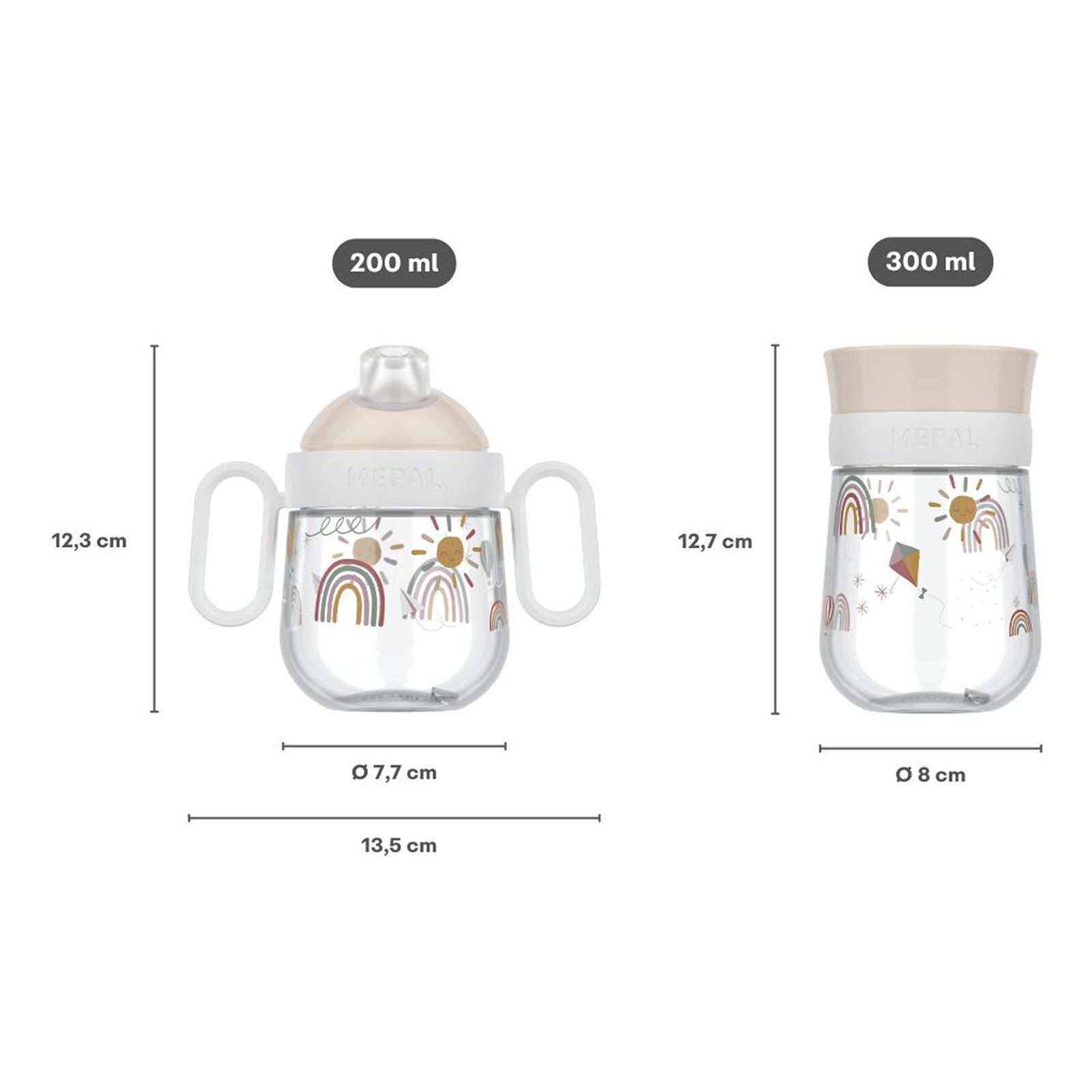 Mepal Kinderbecher »Trinklernbecher Antitropf & 360 Grad  Mio 200 & 300 ml 2er Set« Spülmaschinenfest