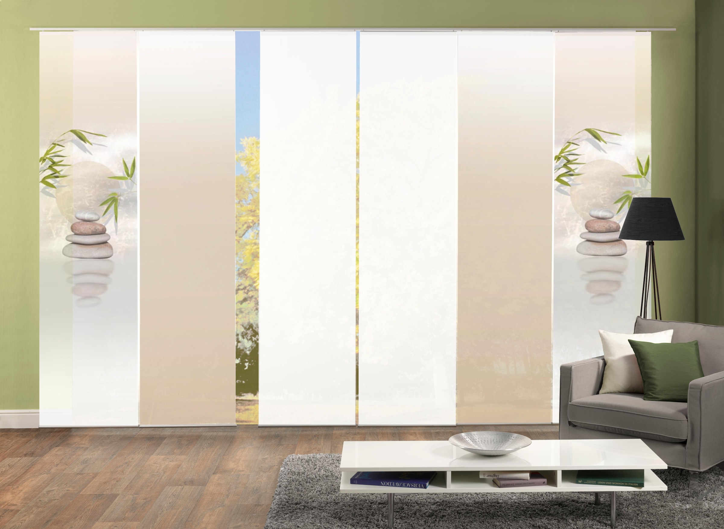 HOME WOHNIDEEN Schiebegardine "BUDA" Klettband 6 Stk. tlg. HxB: 245x60, ink günstig online kaufen