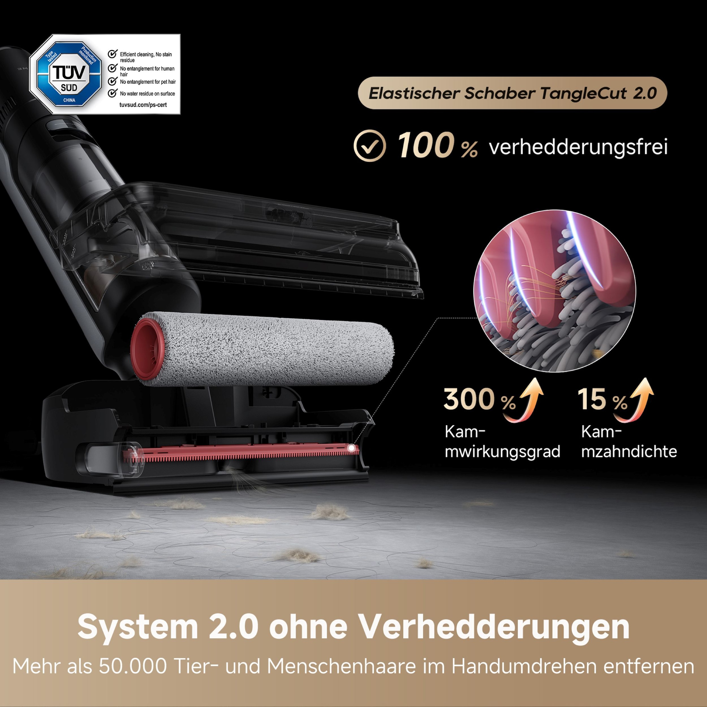 Dreame Nass-Trocken-Sauger »H15 Pro Foam Wash«, Kombi aus Warmwasser-Schaumreinigung, 180°-Design, 23.000 Pa Saugkraft