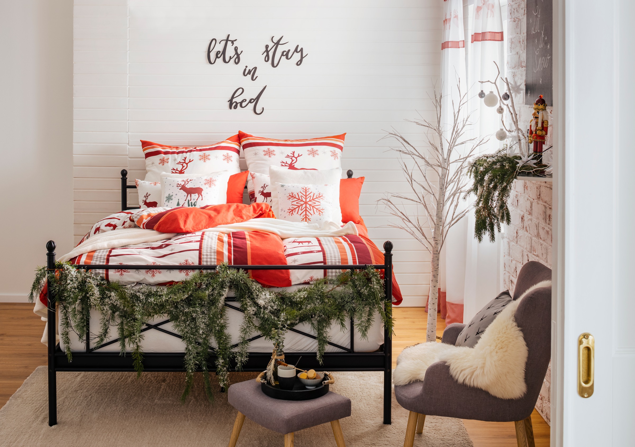 my home Winterliche Kunstpflanze "Hermine, Weihnachtsdeko, Weihnachtsgirlan günstig online kaufen