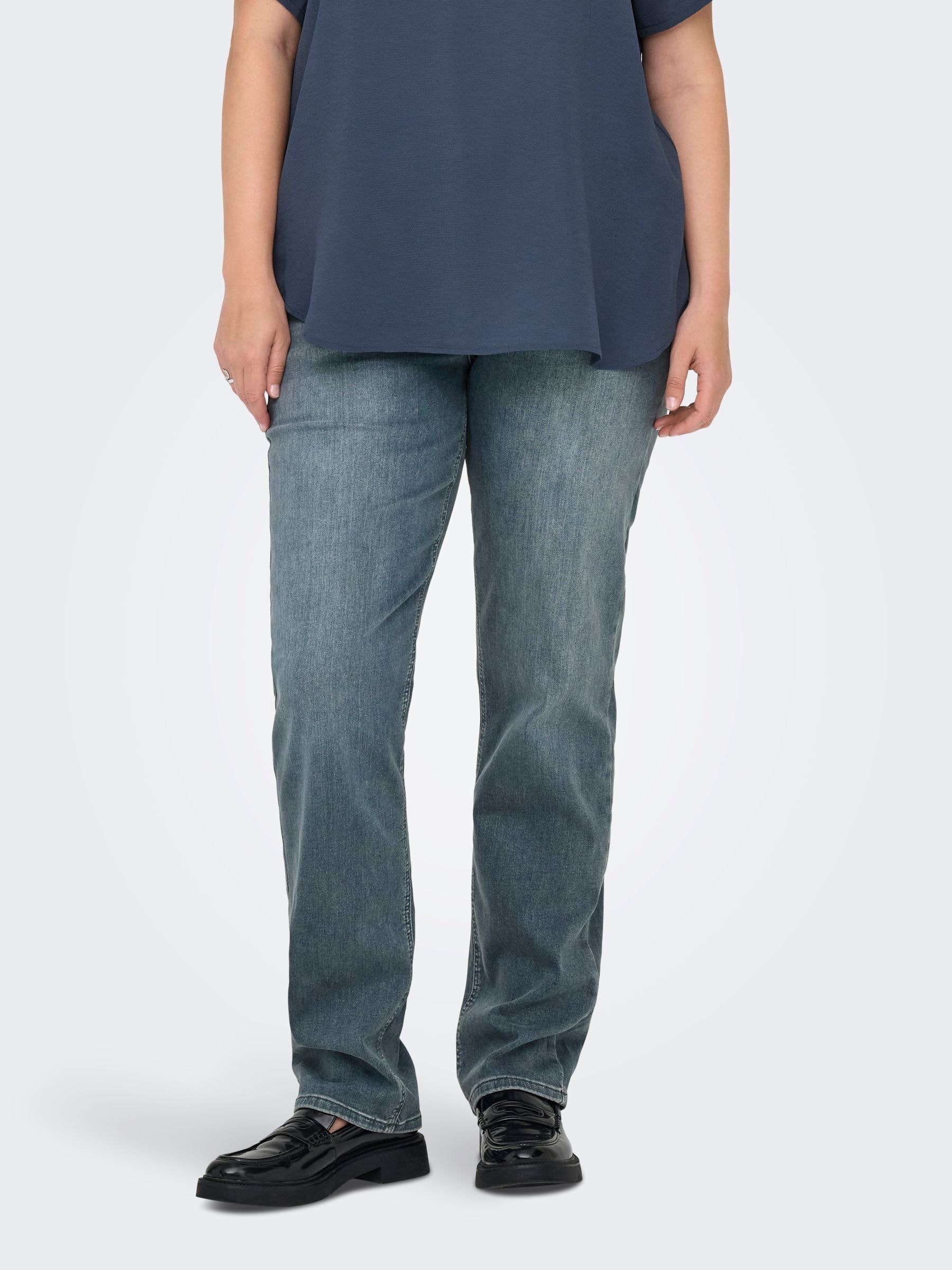 ONLY CARMAKOMA High-waist-Jeans "CARWILLY HW STRAIGHT DNM REA2602 NOOS" Bau günstig online kaufen