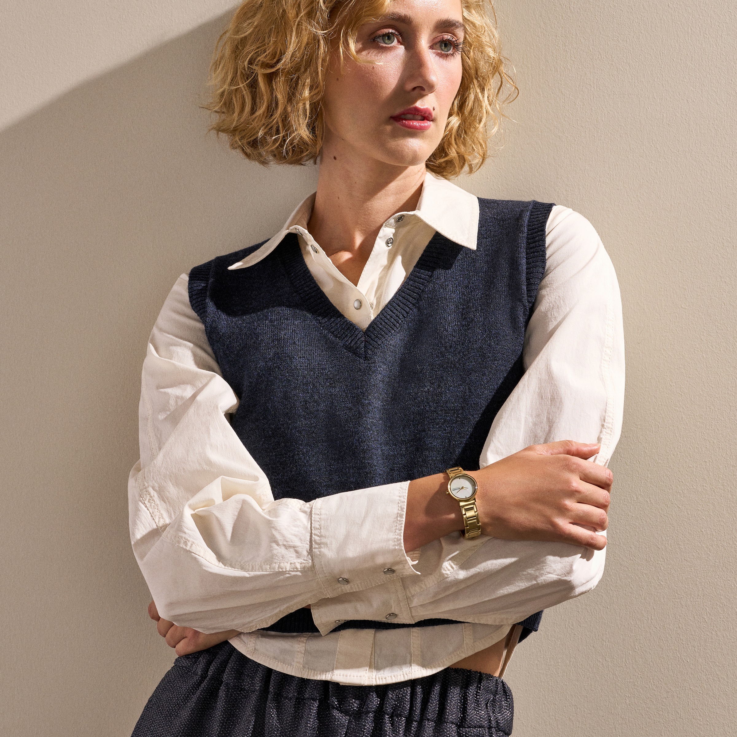 Skagen Quarzuhr »FREJA LILLE«, Armbanduhr, Damenuhr, Edelstahlarmband, analog