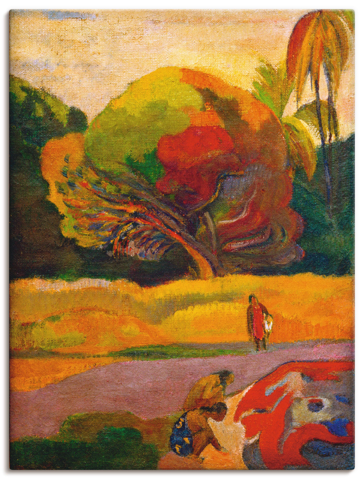Artland Leinwandbild "Paul Gauguin Frauen am Fluß" Wiesen & Bäume 1 Stk. tlg. auf Holzrahmen gespannt