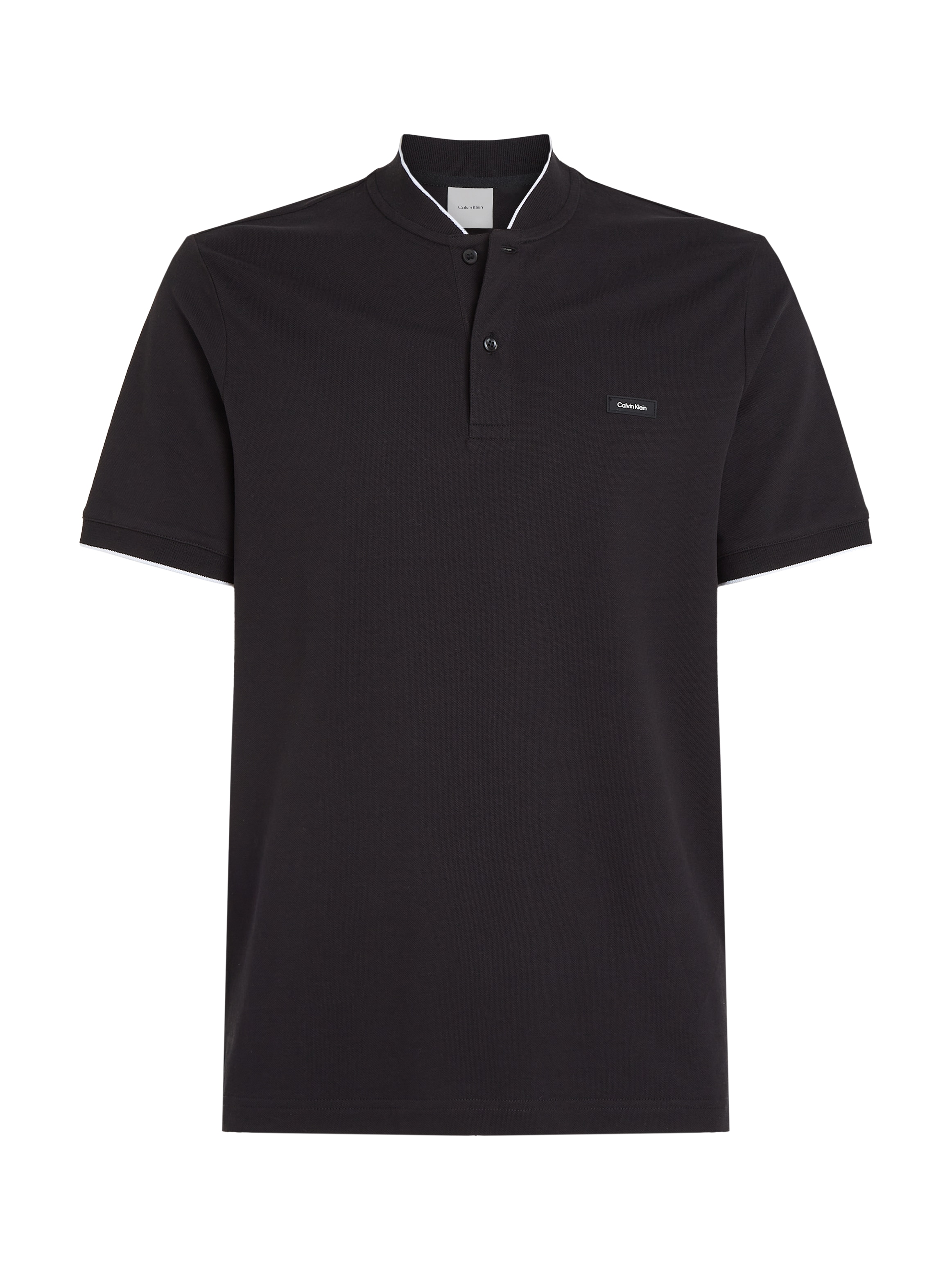 Calvin Klein Poloshirt »STRETCH PIQUE STAND COLLAR POLO«, mit kontrastfarbenen Kanten