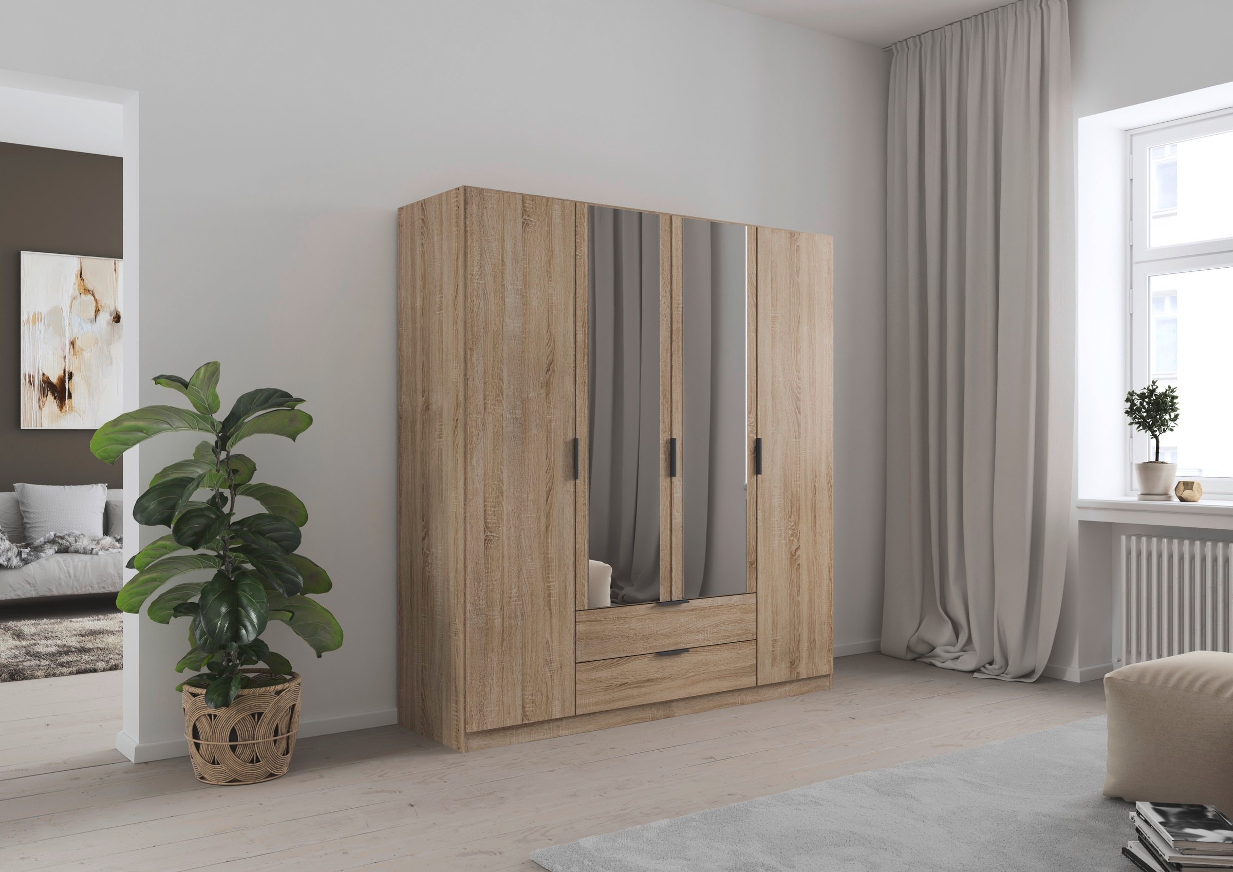 Thumbnail - rauch Kleiderschrank "Drehtürenschrank Schrank Garderobe Ankleide Schlafzimmer LAGOA" in 3 verschiedenen Ausstattungen B...