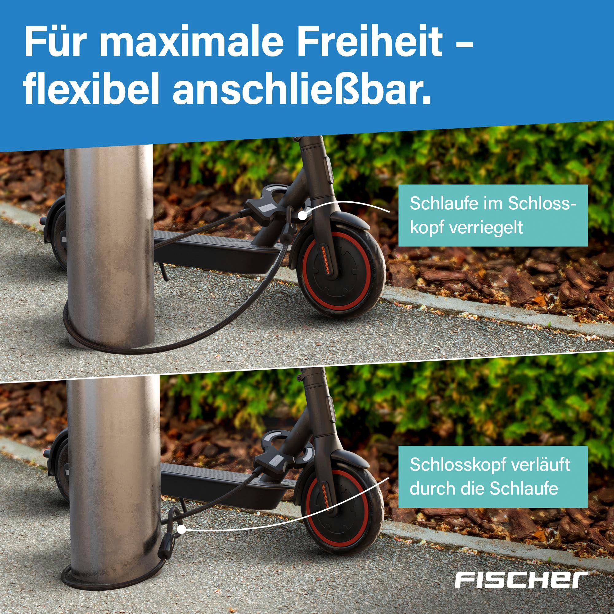FISCHER Fahrrad Rahmenschloss »Handschellenschloss RK120/10«