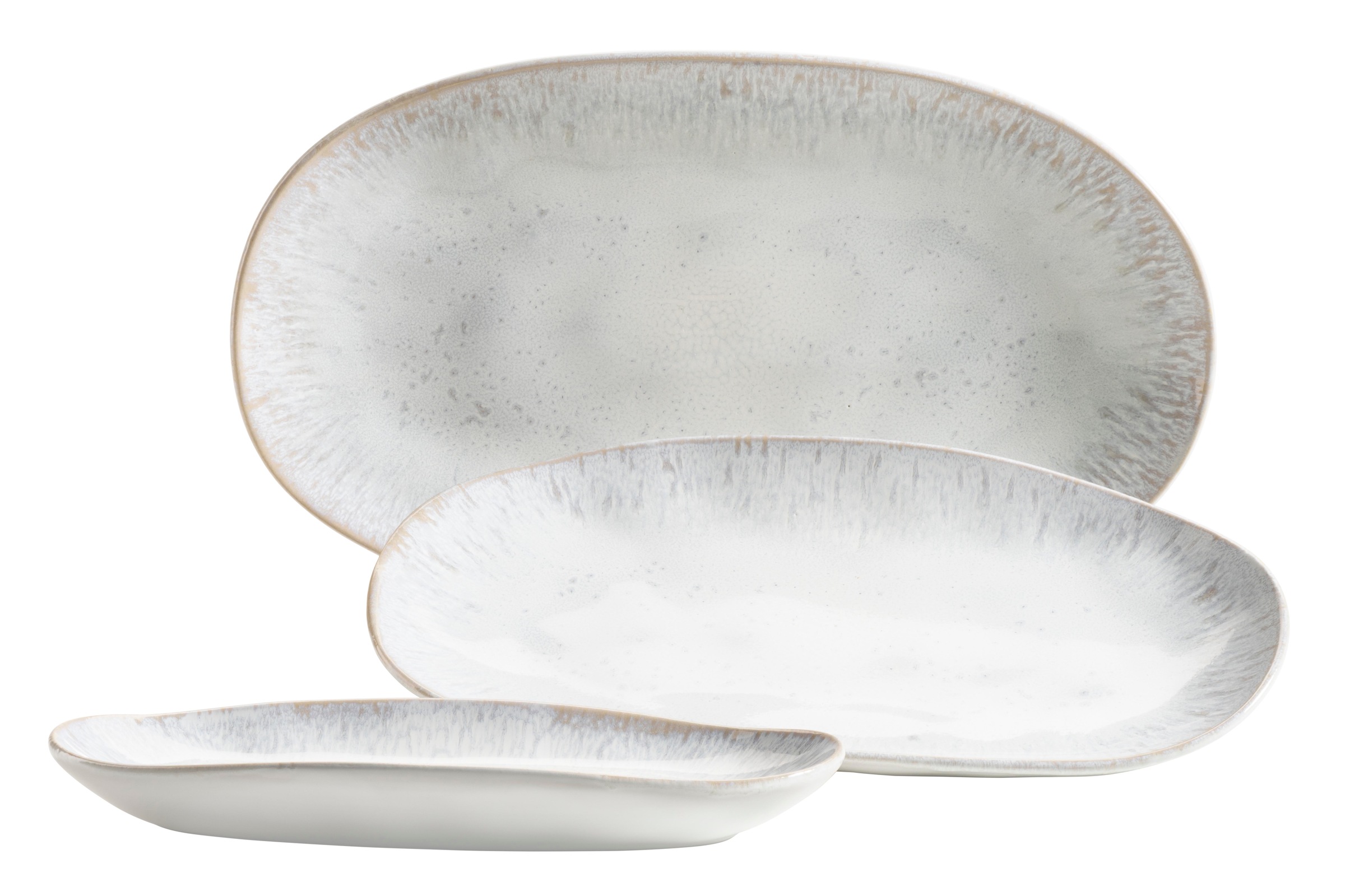Mäser Weiß Servierplatte "Frozen Servierplatten-Set Steinzeug" von Baur