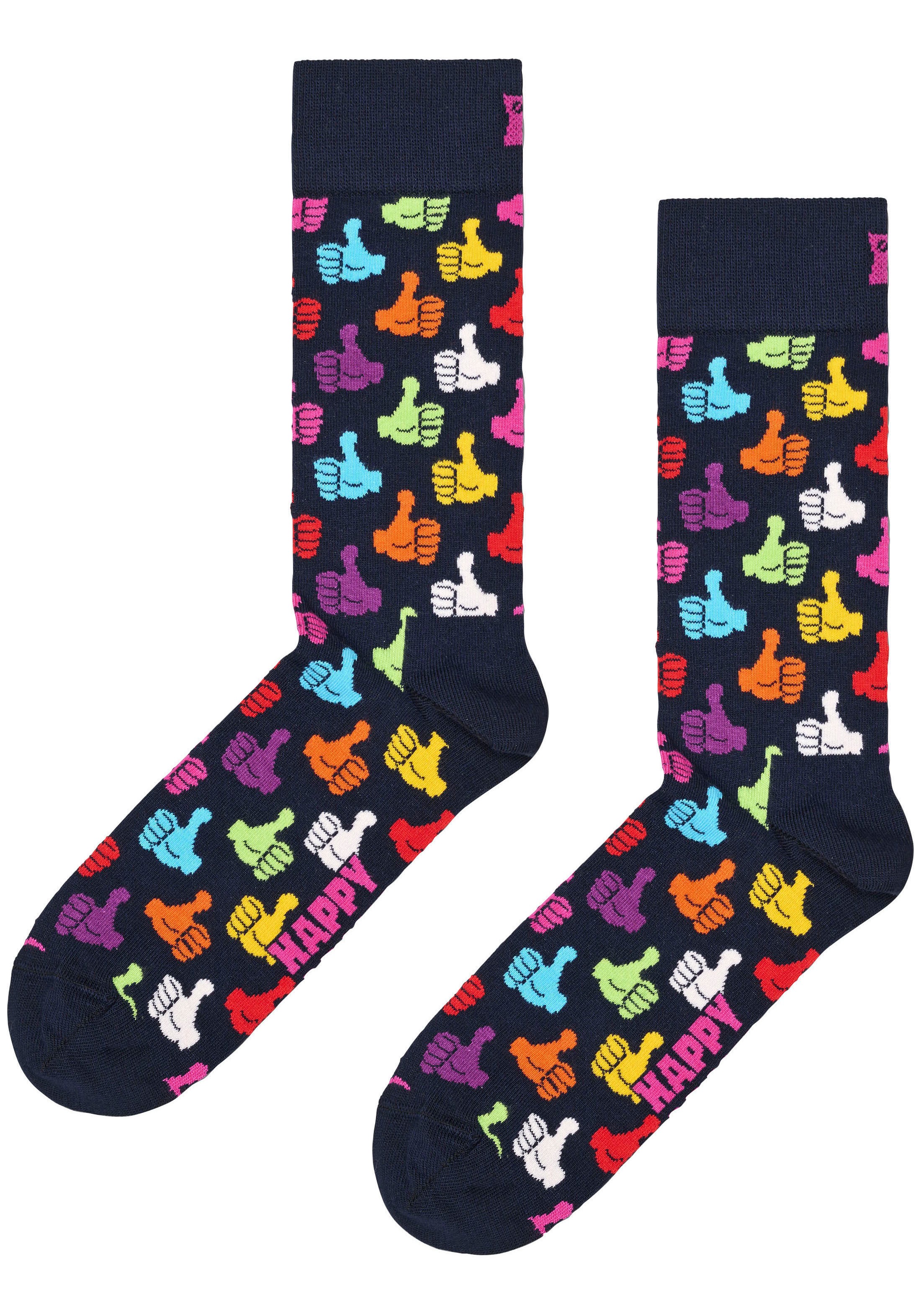 Happy Socks Socken, (2er Pack), Cat & Thumbs Up Pack