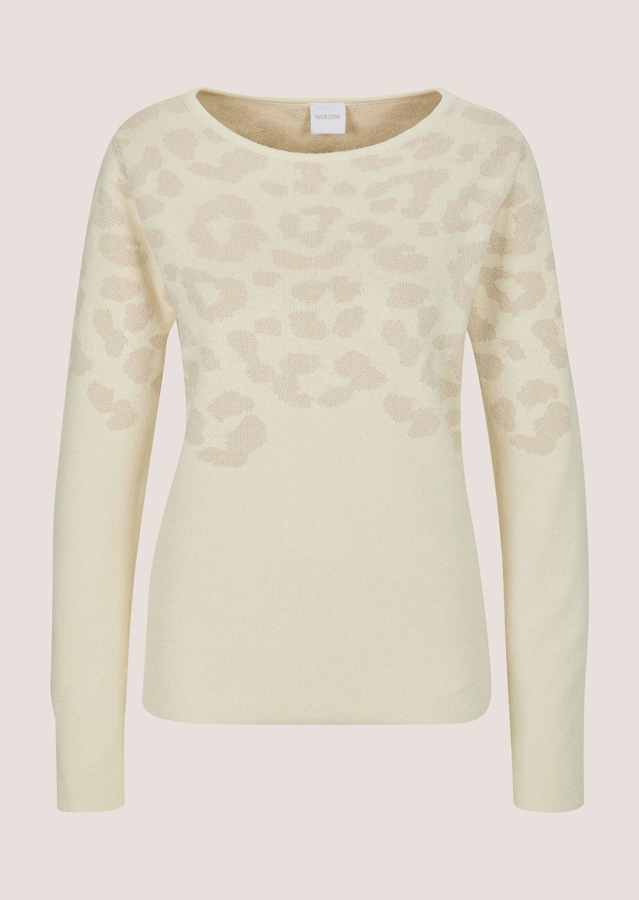 MADELEINE "Strickpullover Jacquardpullover mit Animal-Design" Ton-in-Ton-Jaquard