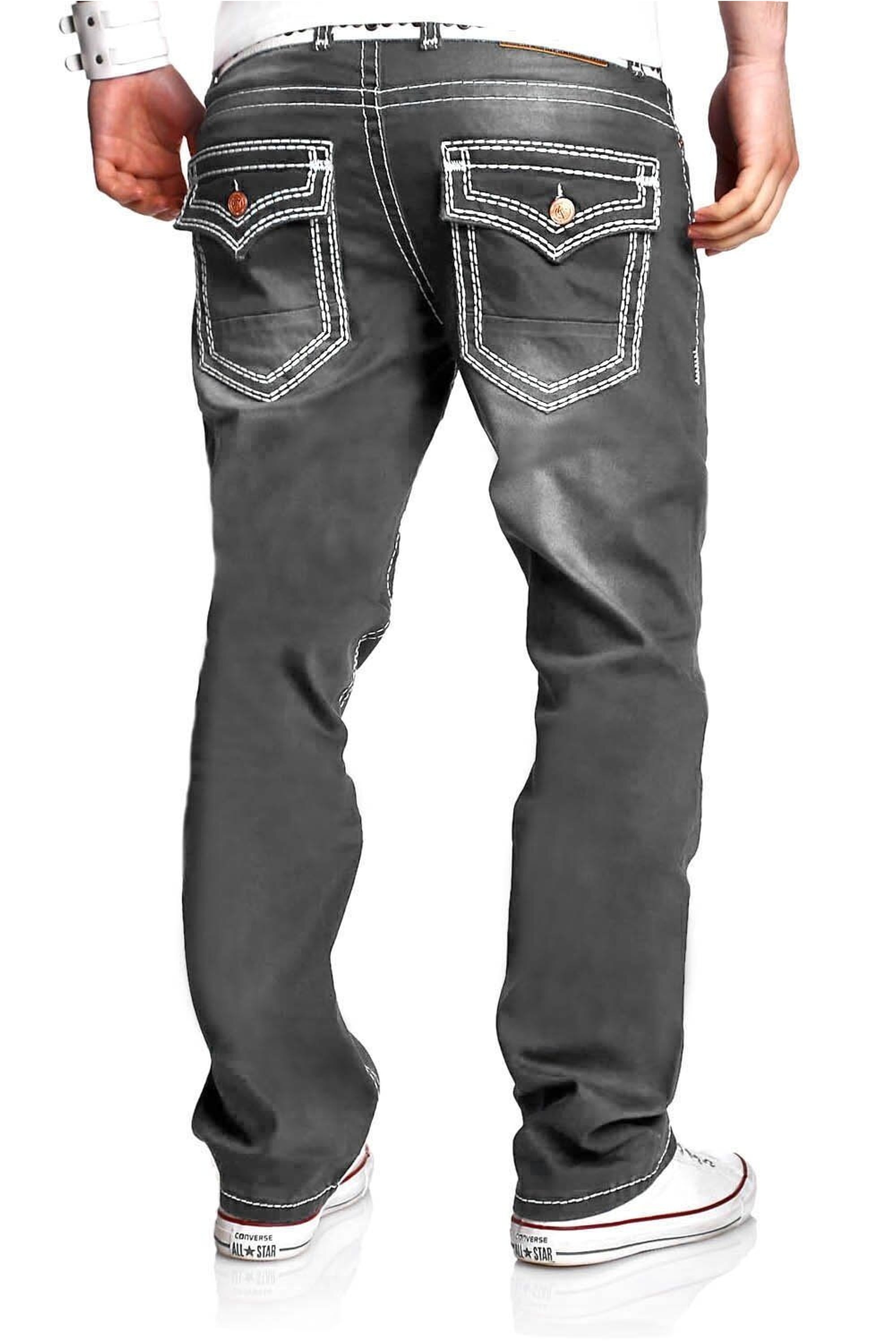 behype Bequeme Jeans »Stitch«, mit dicken Kontrastnähten