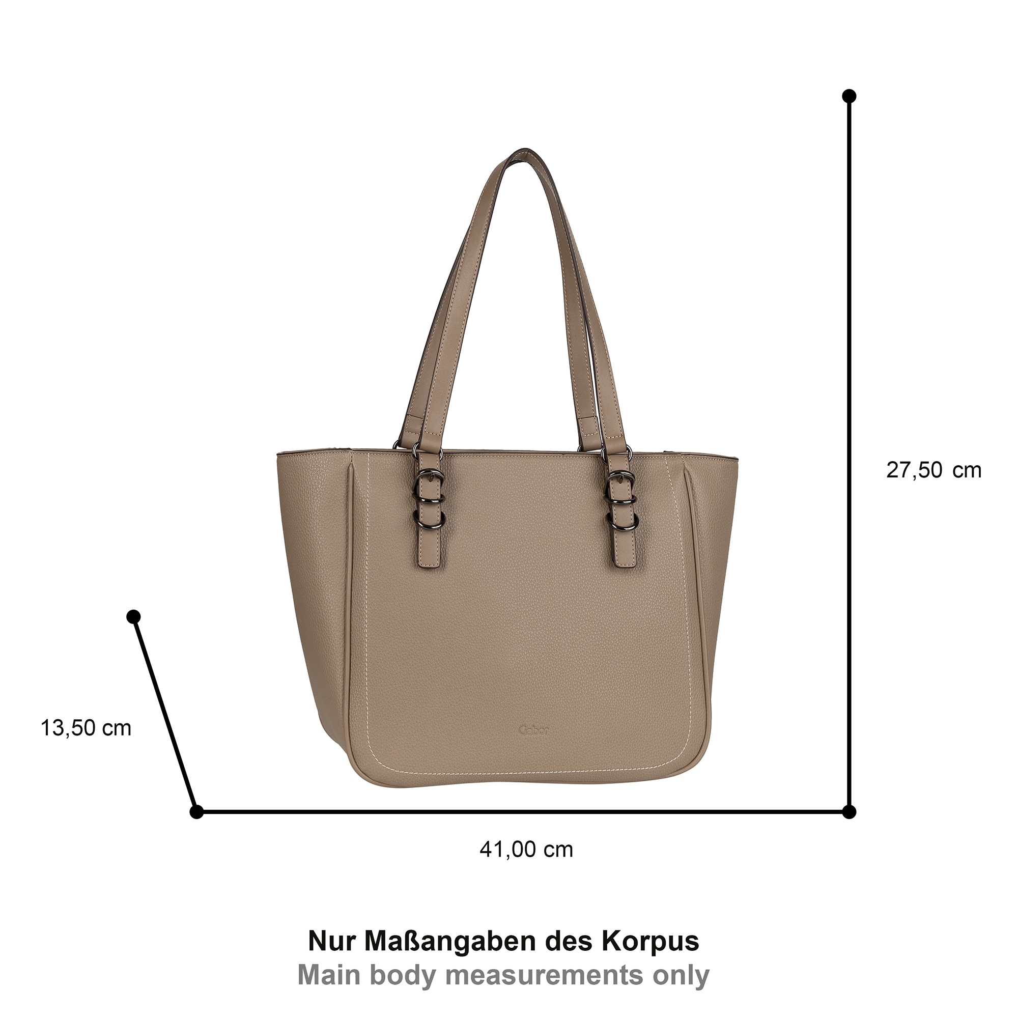 Gabor Shopper »Galinna«, weiches Lederimitat mit Metalldetails und Kontrastnähten