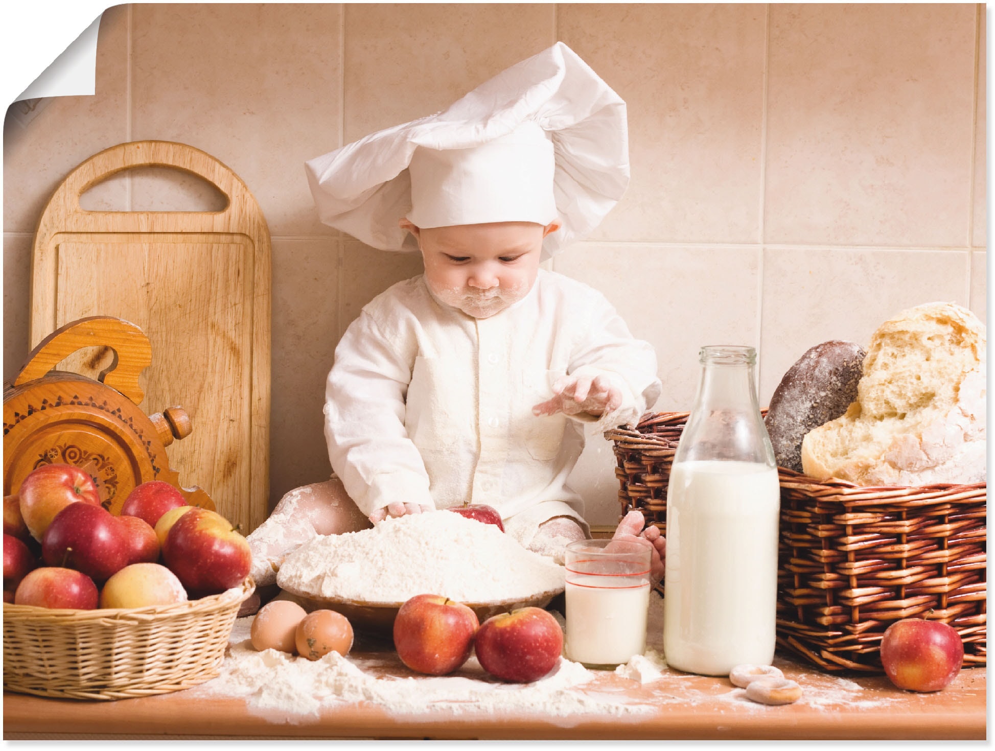 Artland Wandbild "Küche Junge Kind Backen" Bilder von Kindern 1 Stk. tlg. a günstig online kaufen
