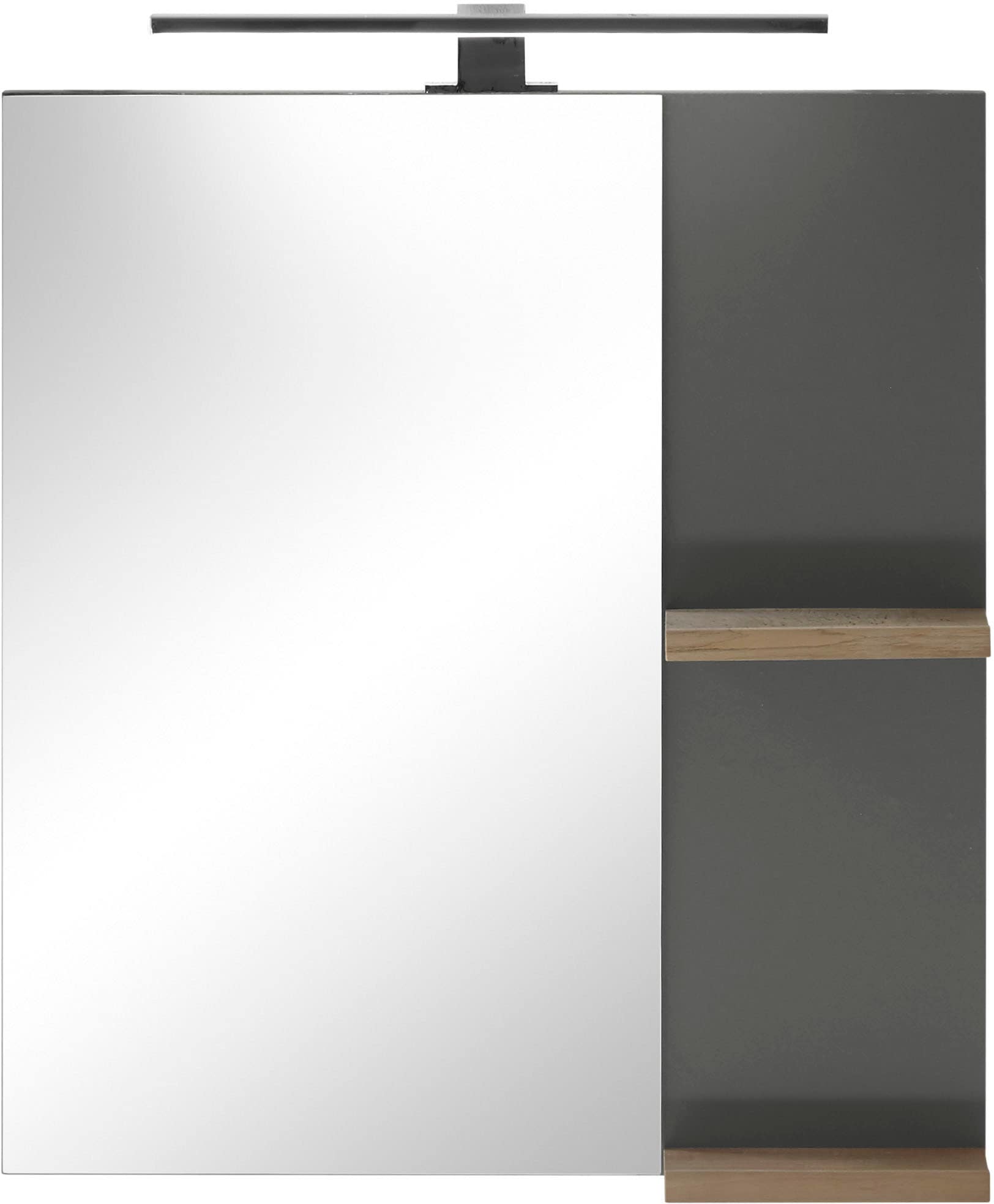 Places of Style Badspiegel »SOLiD, Spiegel im modernen Design, Wandspiegel«, in zwei Farben verfügbar, zwei Ablageböden, Aufbauleuchte