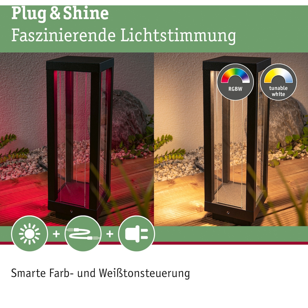 Paulmann LED Gartenleuchte »Outdoor Plug & Shine Classic Lantern 30 ZigBee IP44 RGBW«, 1 flammig-flammig