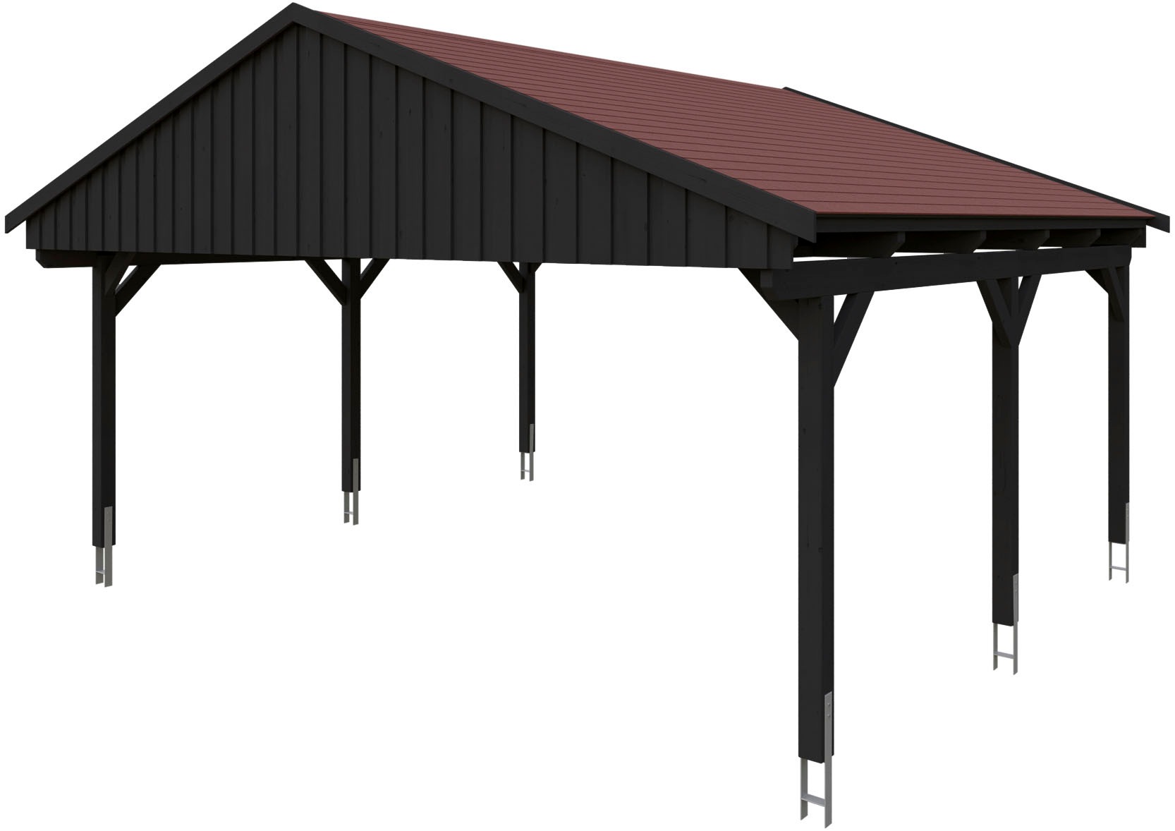 Skanholz Doppelcarport "Fichtelberg" Leimholz 574 cm Anthrazit