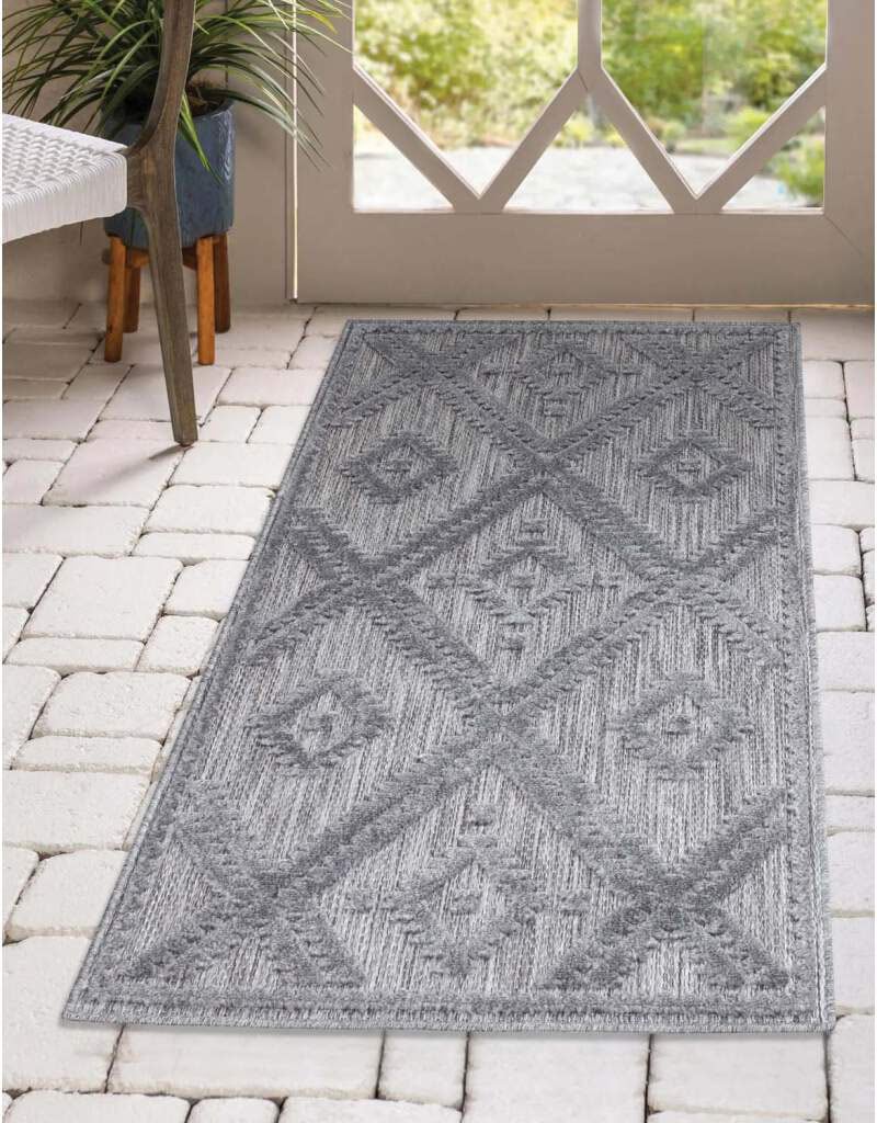 Carpet City Teppich »In-& Outdoorteppich Santorini 454, 3D-Effekt, Raute-Optik« rechteckig 5 mm Höhe Wetterfest & UV-beständig für Terrasse, Balkon, Küche, Flur