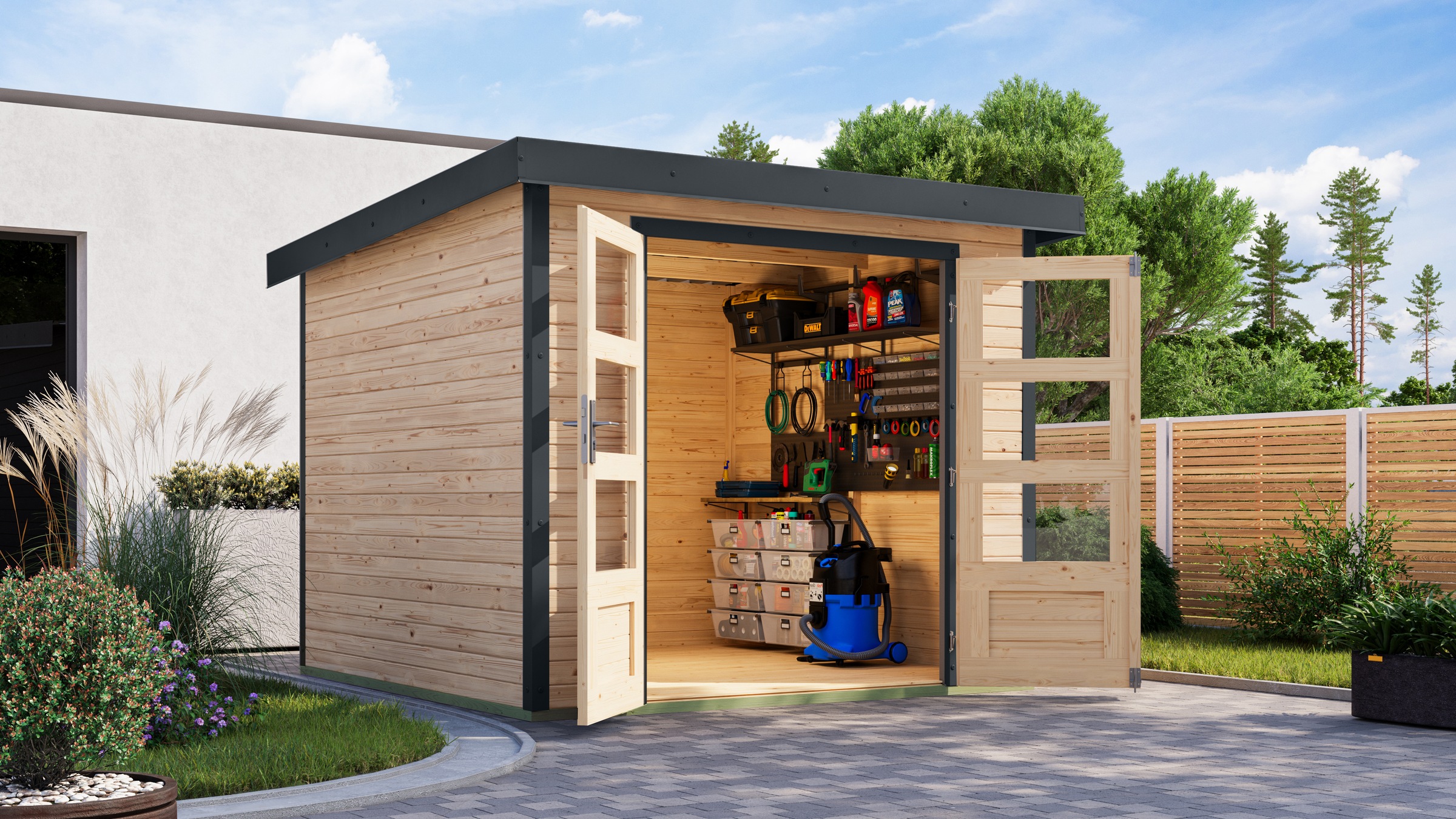 Karibu Gartenhaus "Jupiter 3,5 A" in verschiedenen Farben günstig online kaufen