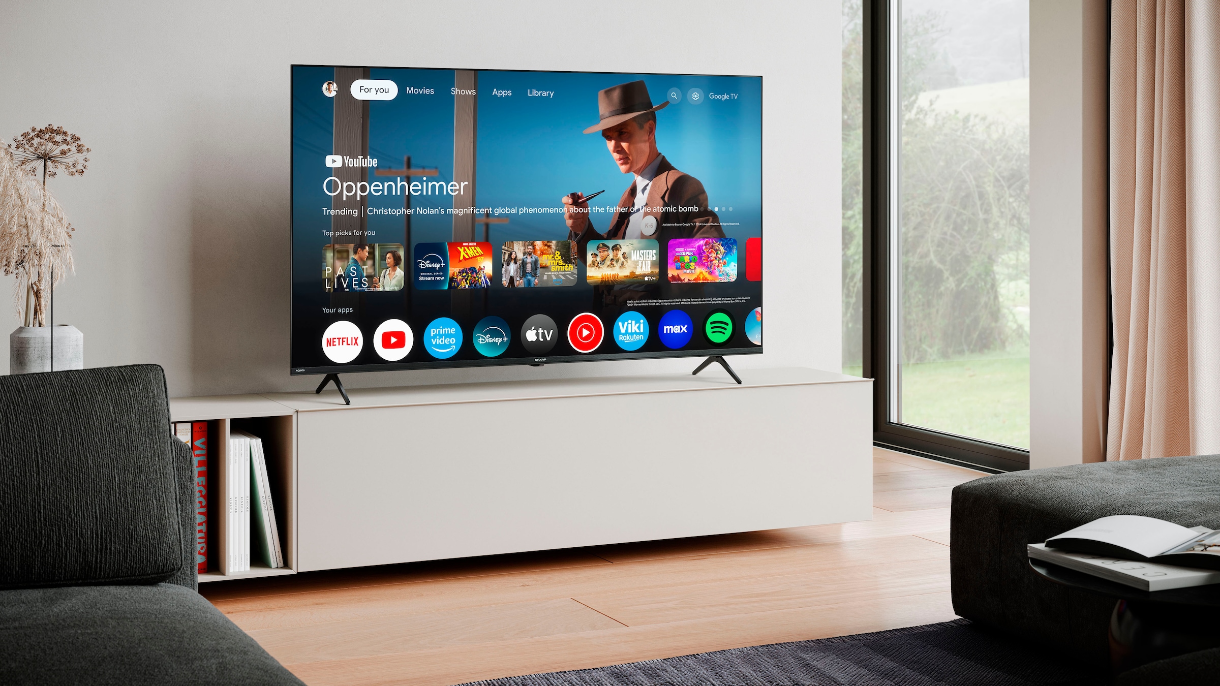 Sharp QLED-Fernseher »4T-C55HP_«, 4K Ultra HD, Google TV-Smart-TV
