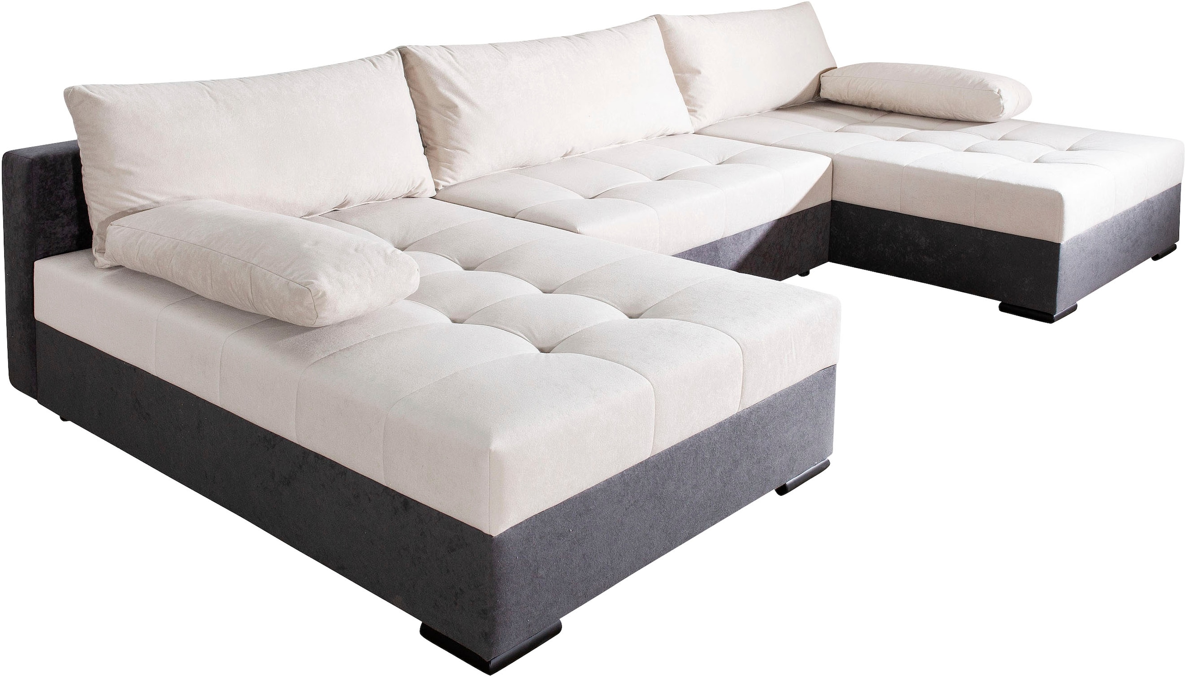 COLLECTION AB Wohnlandschaft »Josy U-Form, B: 307 cm«, mit Bettfunktion & Bettkasten, Federkern