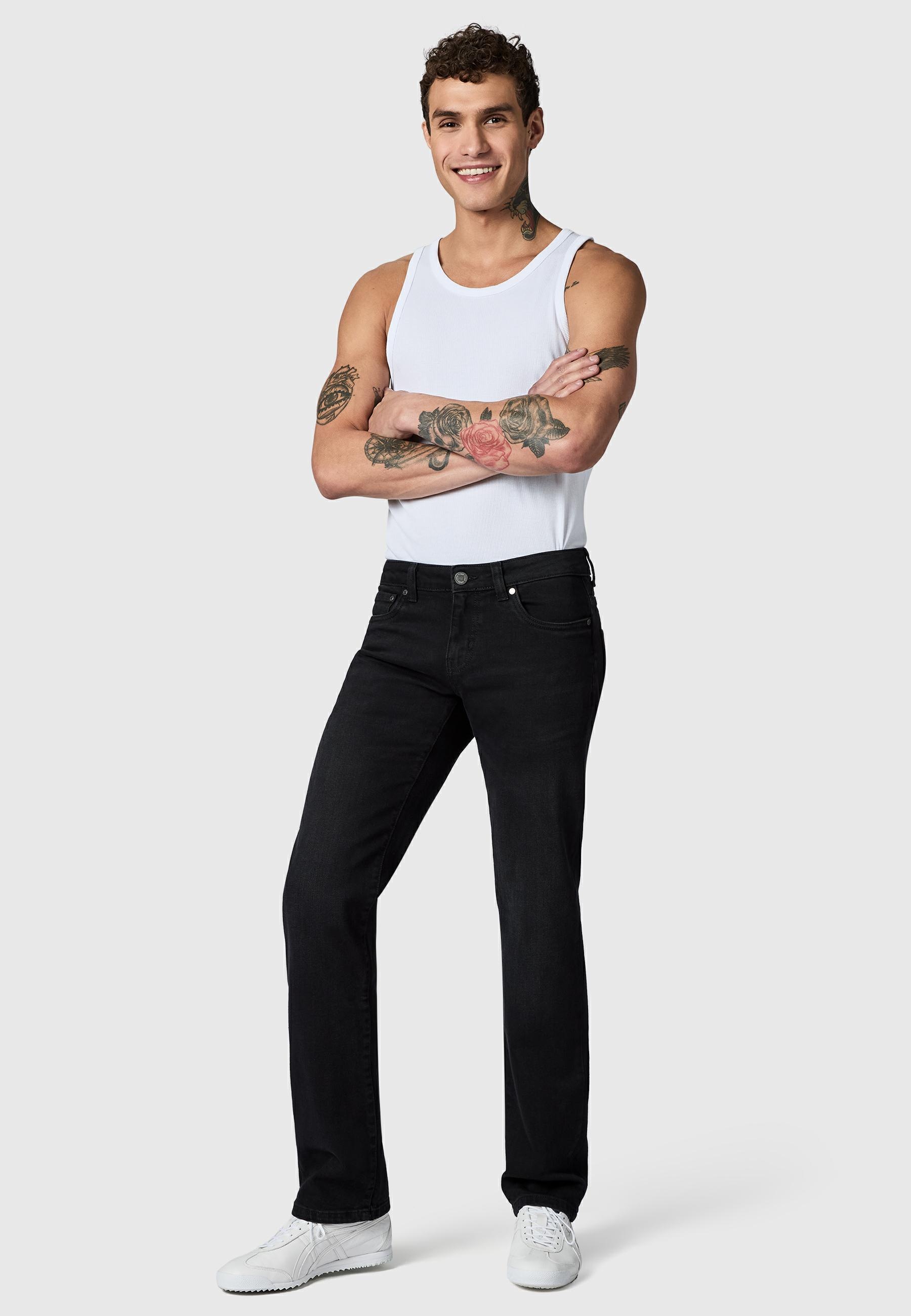 PEAK TIME Straight-Jeans »Orbis« Herren Jeans mit Logoprägung