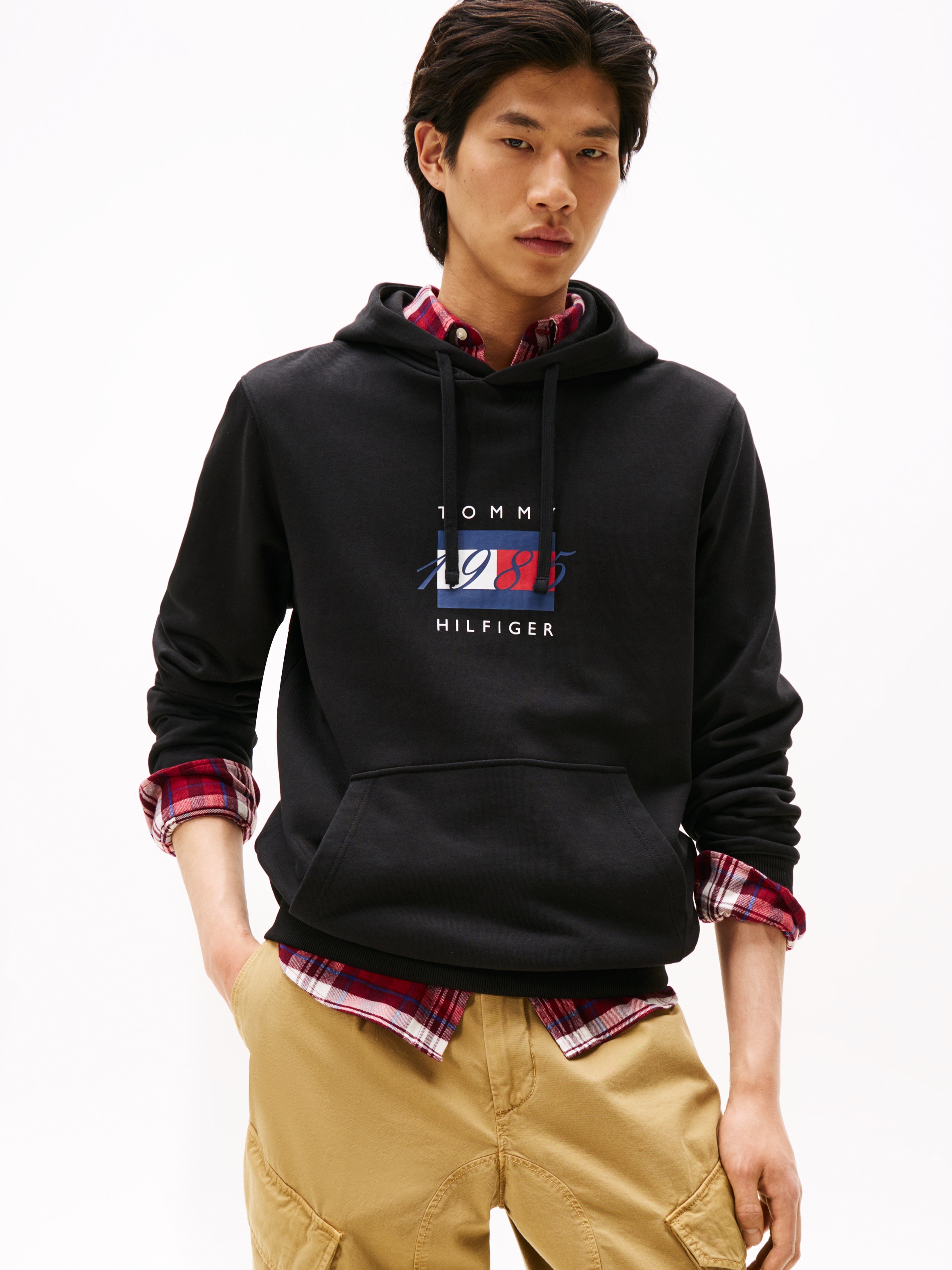 Tommy Hilfiger Kapuzensweatshirt "LINEAR FLAG GRAPHIC" Regular Fit, Hoodie, günstig online kaufen