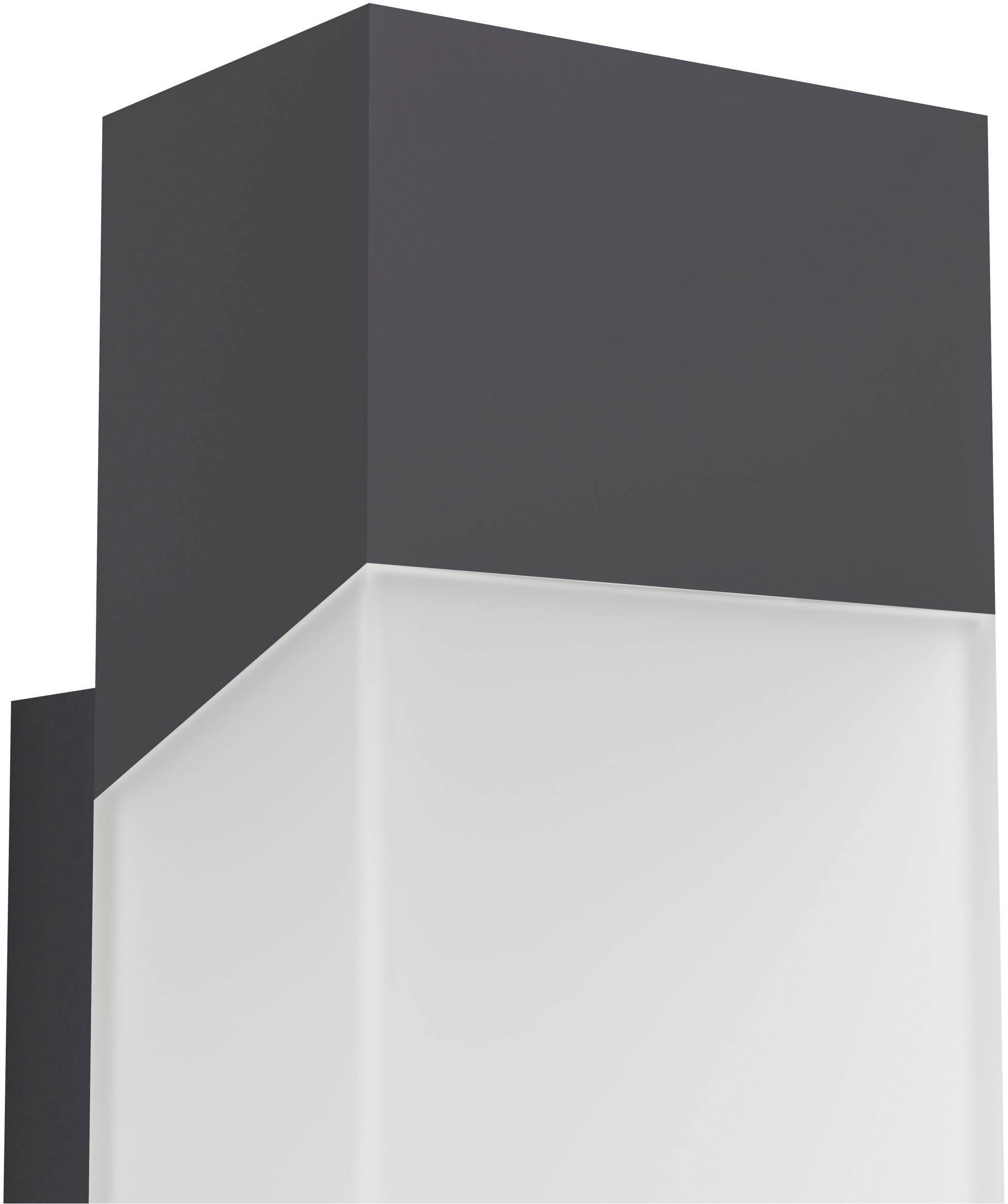 EGLO Wandleuchte »Gorzano Wandlampe, Außenleuchte aus Stahl und Kunststoff, IP44, Lampe« LED-Modul 1 Stk. Warmweiß Wand-/Deckenleuchte - L8 x H29 x AL10,5 cm - anthrazit - 1X4,8W inkl.