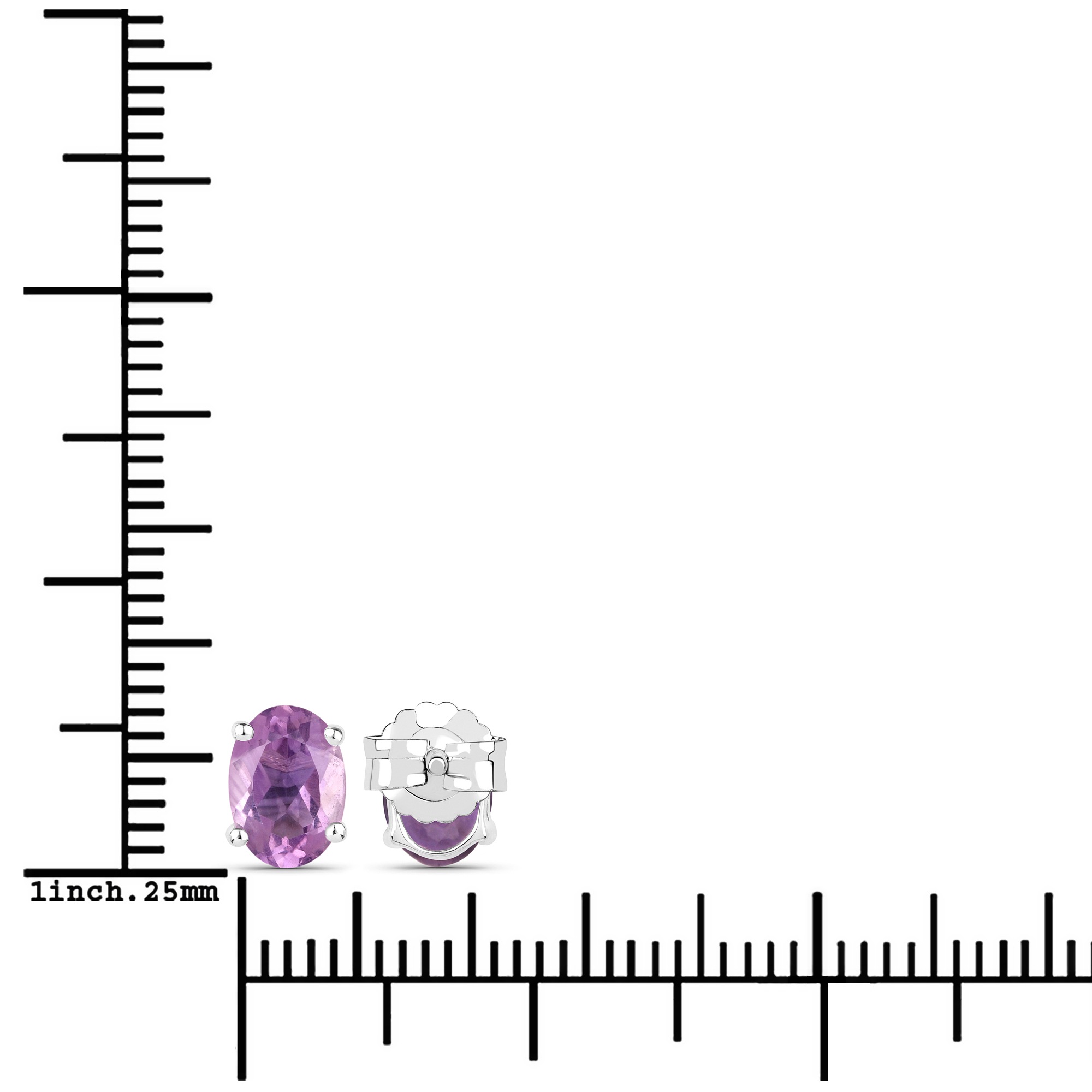 Vira Jewels Paar Ohrstecker »Silber 925 rhodiniert Ohrringe und Halskette mit echtem Amethyst«