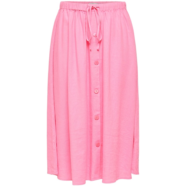 ONLY Sommerrock »ONLCARO HW LINEN BLEND BUTTON SKIRT PNT« bestellen | BAUR