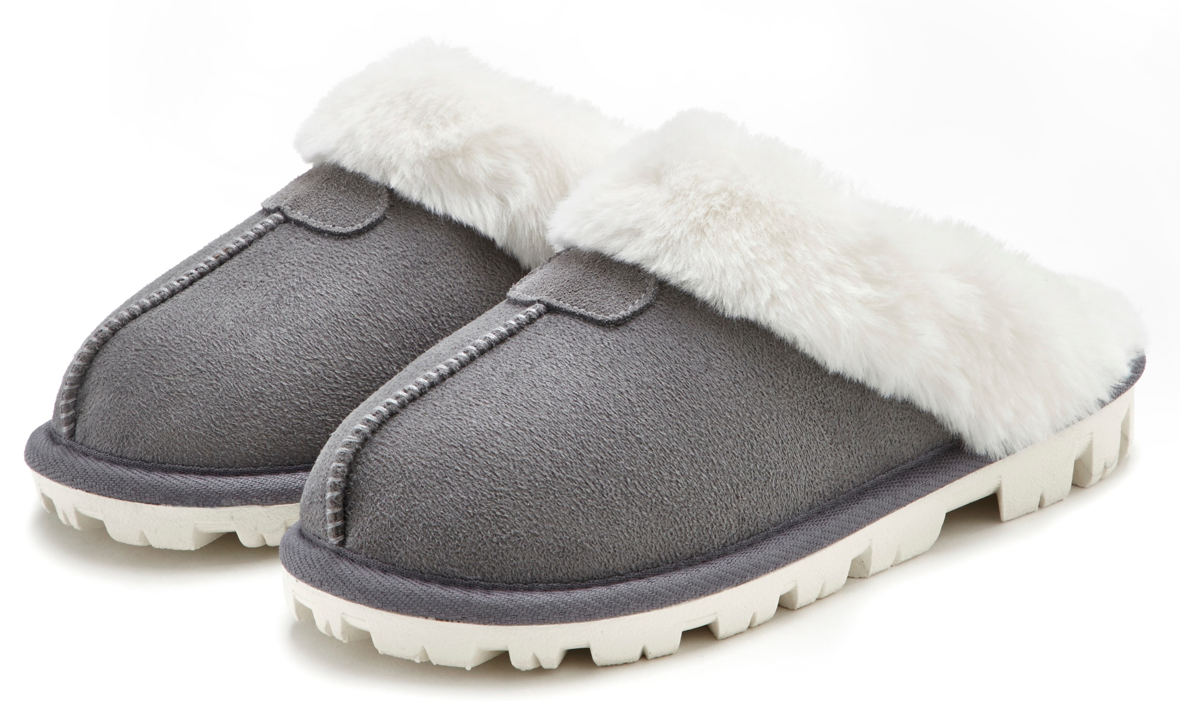 Vivance Pantolette "Plüsch Hausschuhe, Hausschuh, Pantoffeln, Clogs, Schlap günstig online kaufen