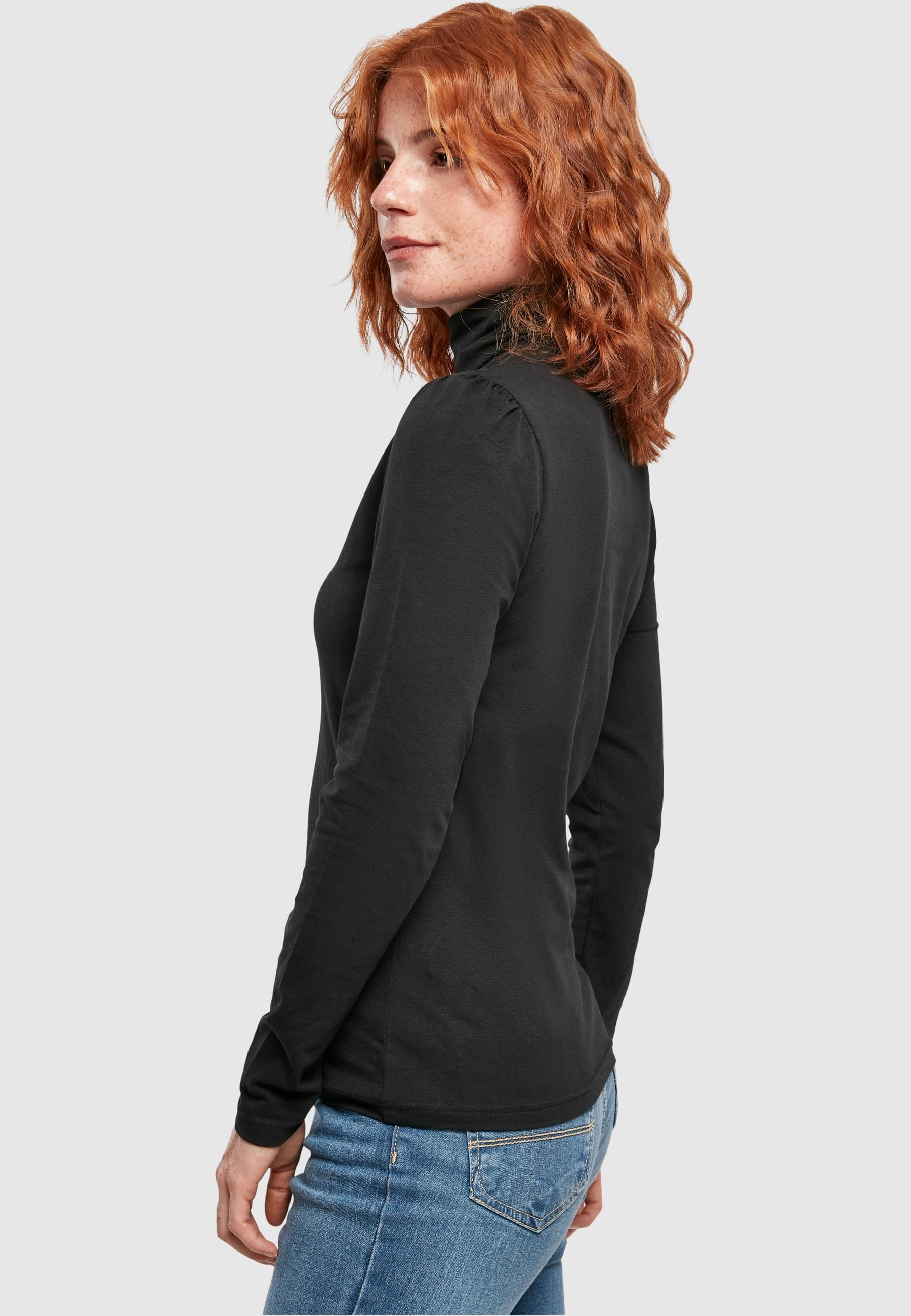 URBAN CLASSICS Langarmshirt »Urban Classics Damen Ladies Puffer Sleeve Turtleneck L/S«, (1 tlg.)
