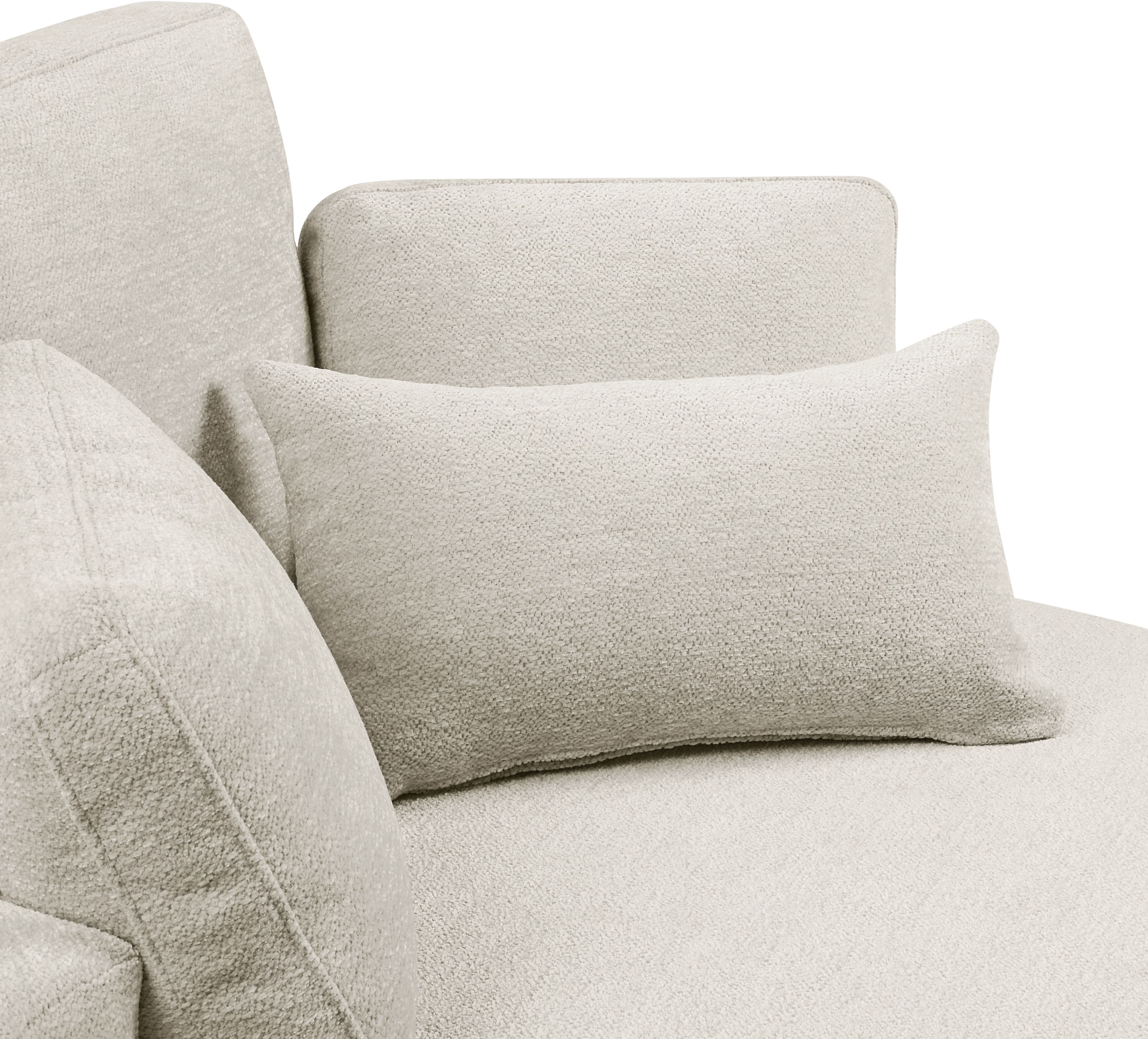 ATLANTIC home collection Loveseat »Ravi«, XXL- Sessel, inklusive Stauraumhocker, Rückenkissen & drei Zierkissen