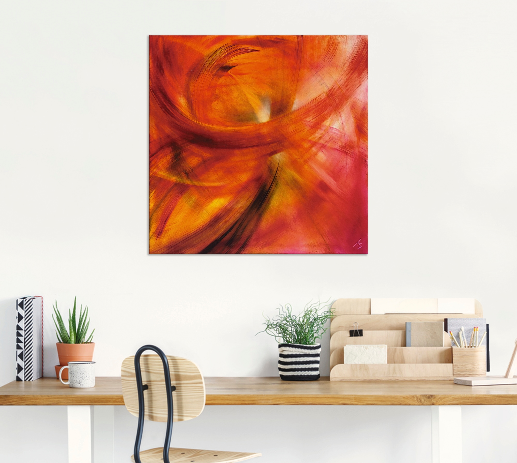 Artland Wandbild »Roter Lichtertanz«, Gegenstandslos, (1 St.), als Alubild, Outdoorbild, Leinwandbild in verschied. Größen