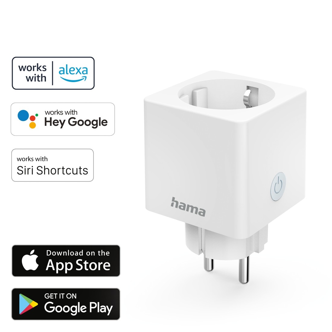 Hama WLAN-Steckdose »WLAN-Steckdose mit App (kompakte, smarte Steckdose, Apple Home, 3680W)«